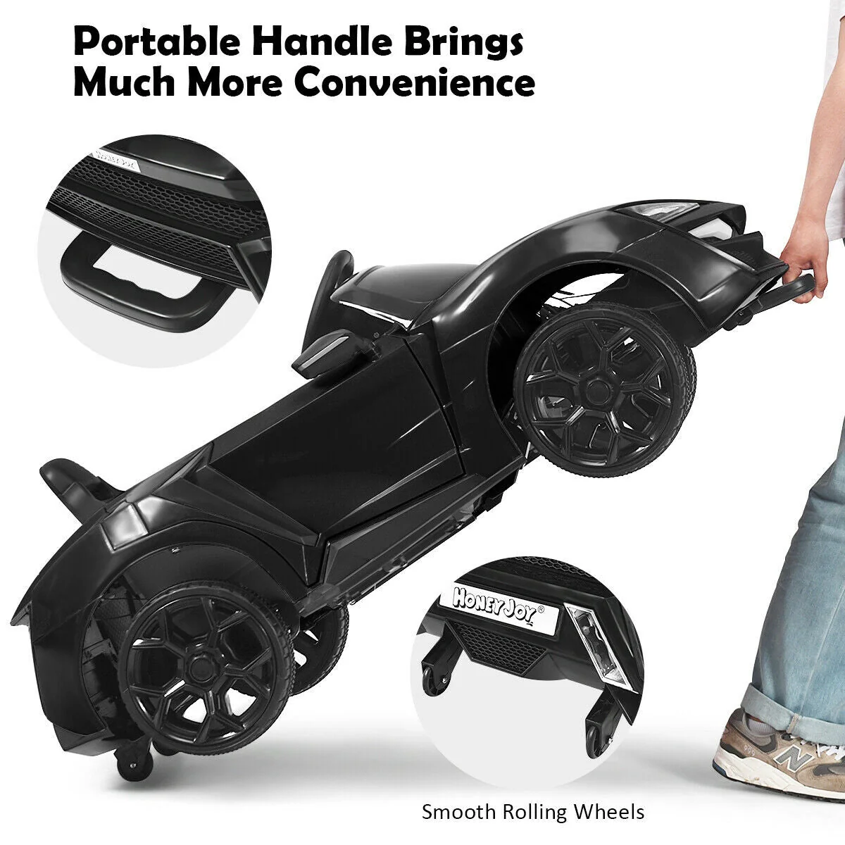 12V 2.4G RC Electric Vehicle with Lights-Black - Image 7