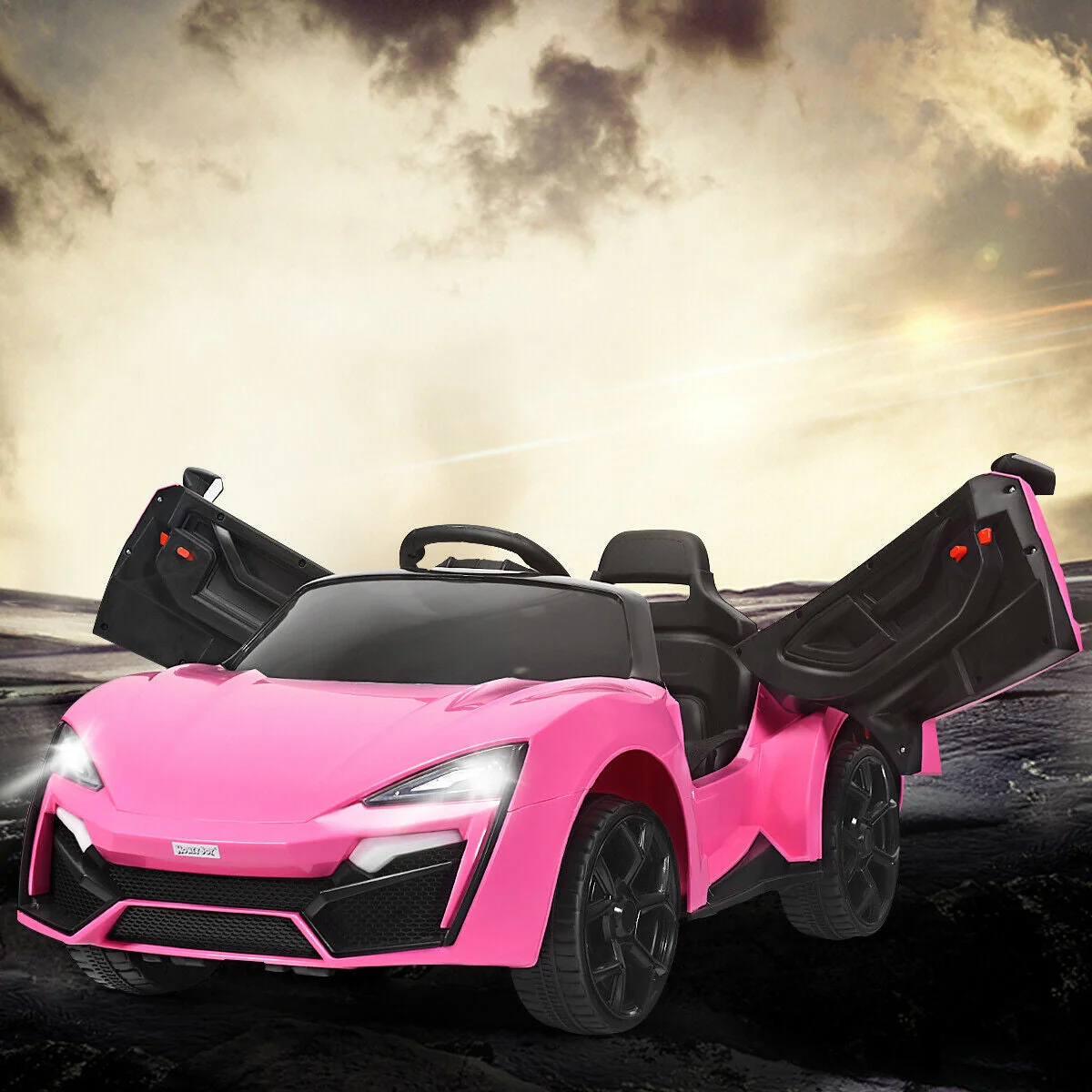 12V 2.4G RC Electric Vehicle with Lights-Pink - Image 2