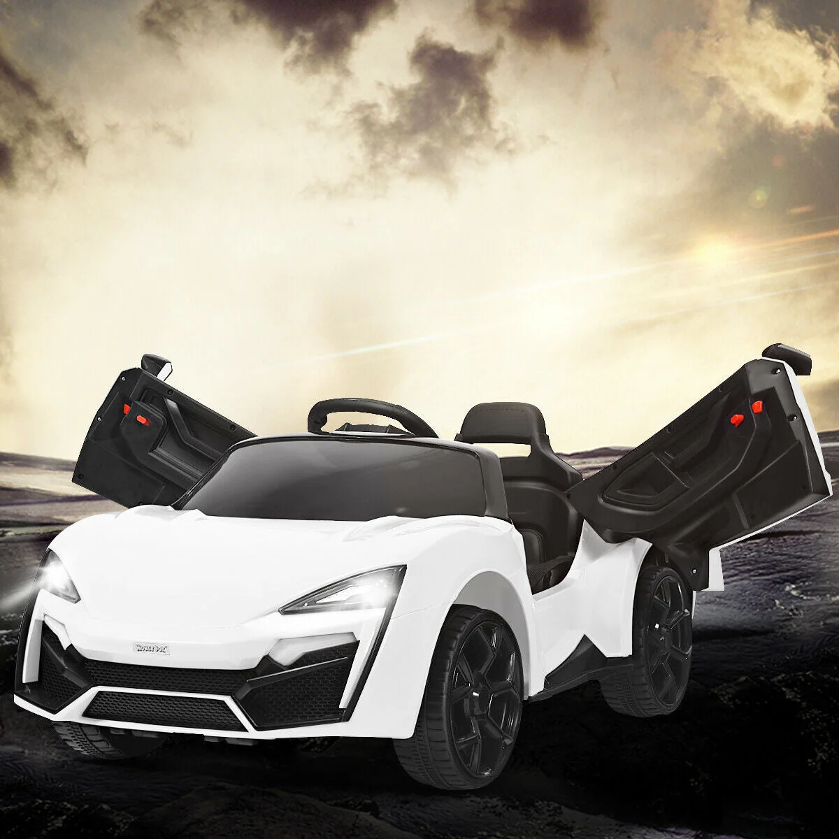 12V 2.4G RC Electric Vehicle with Lights-White - Image 2