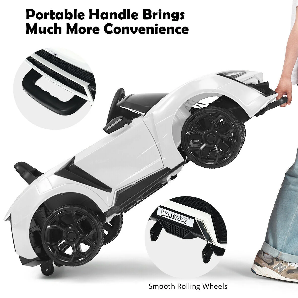 12V 2.4G RC Electric Vehicle with Lights-White - Image 7