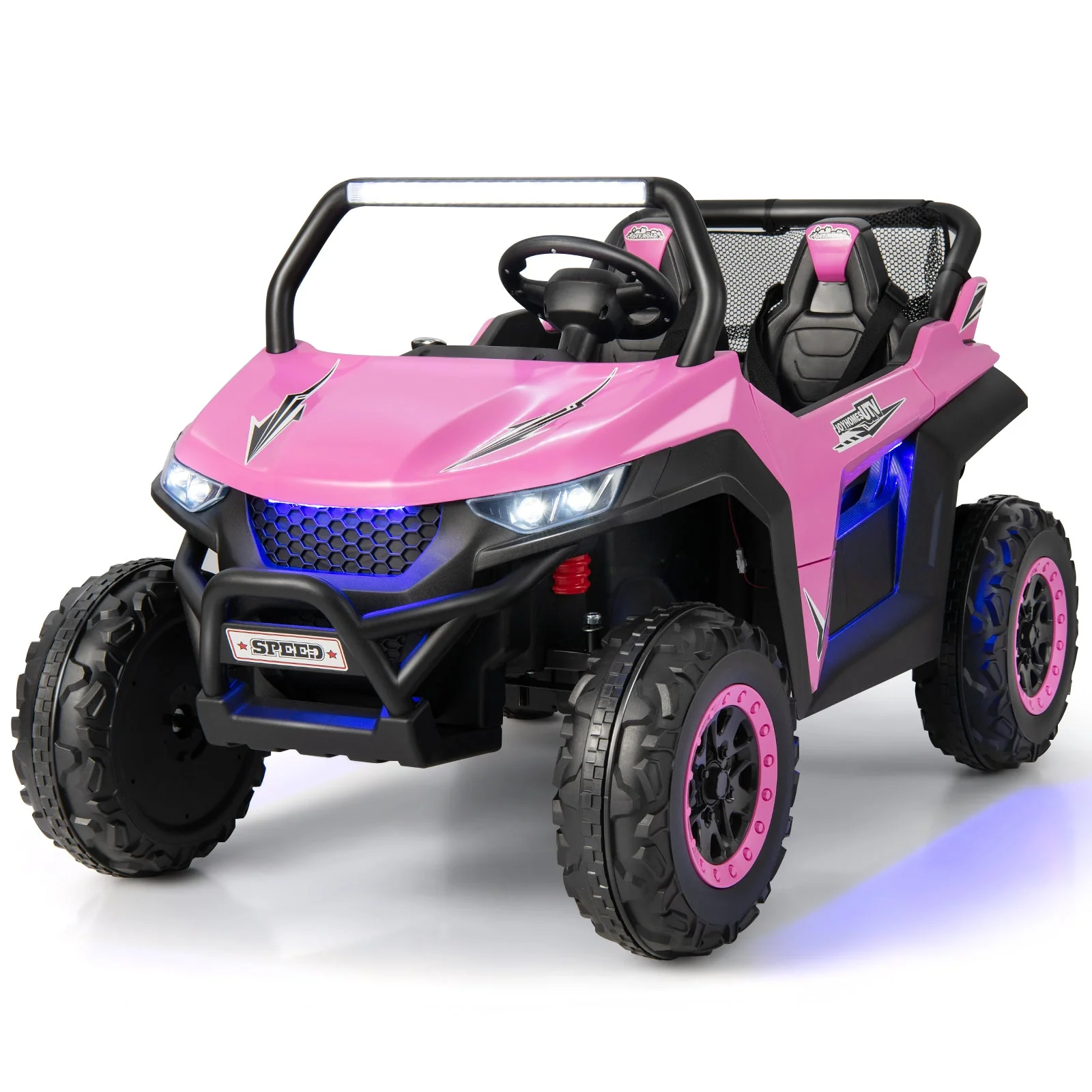 12V 2-Seater Kids Ride on UTV with Slow Start Function Music-Pink - Image 3