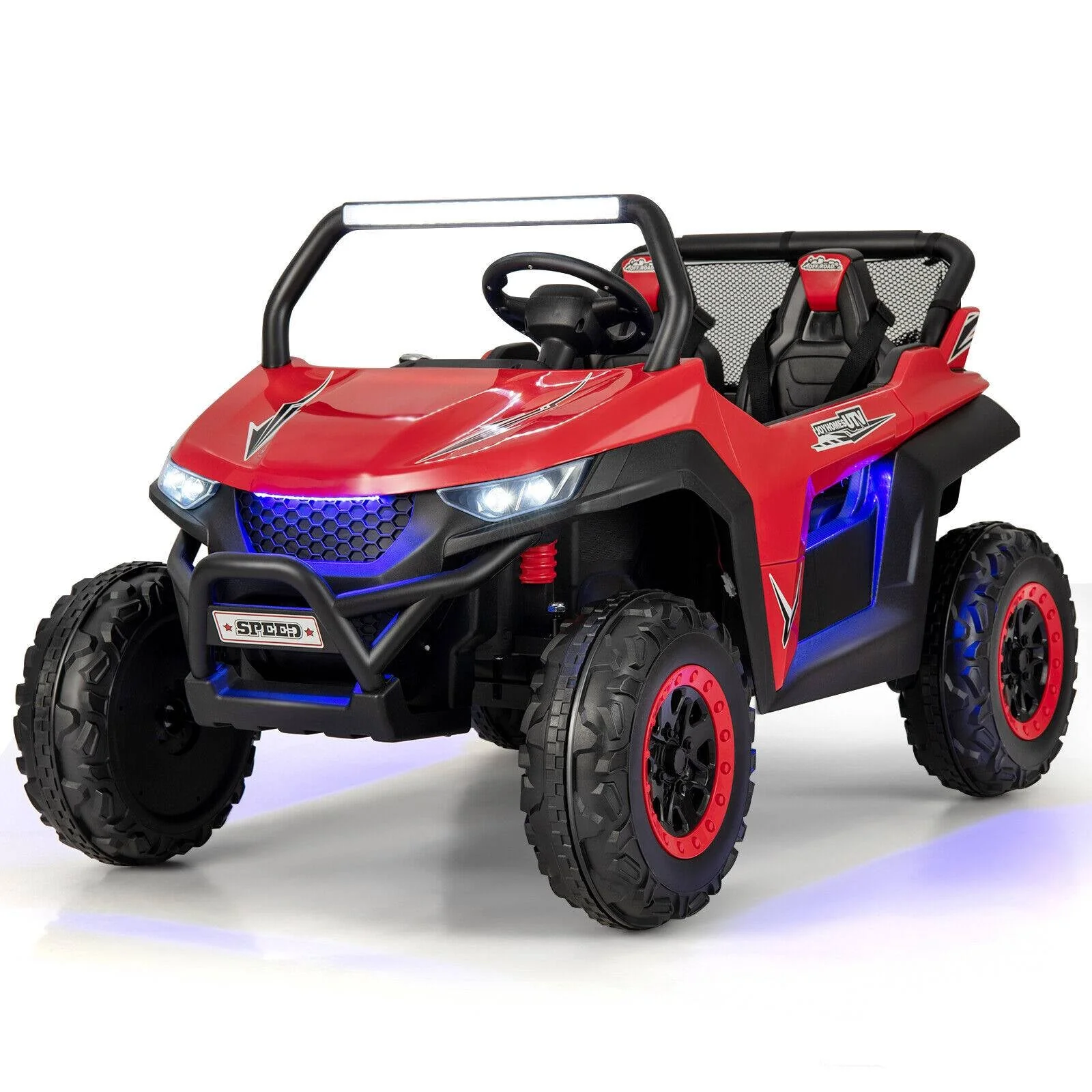 12V 2-Seater Kids Ride on UTV with Slow Start Function Music-Red - Image 2