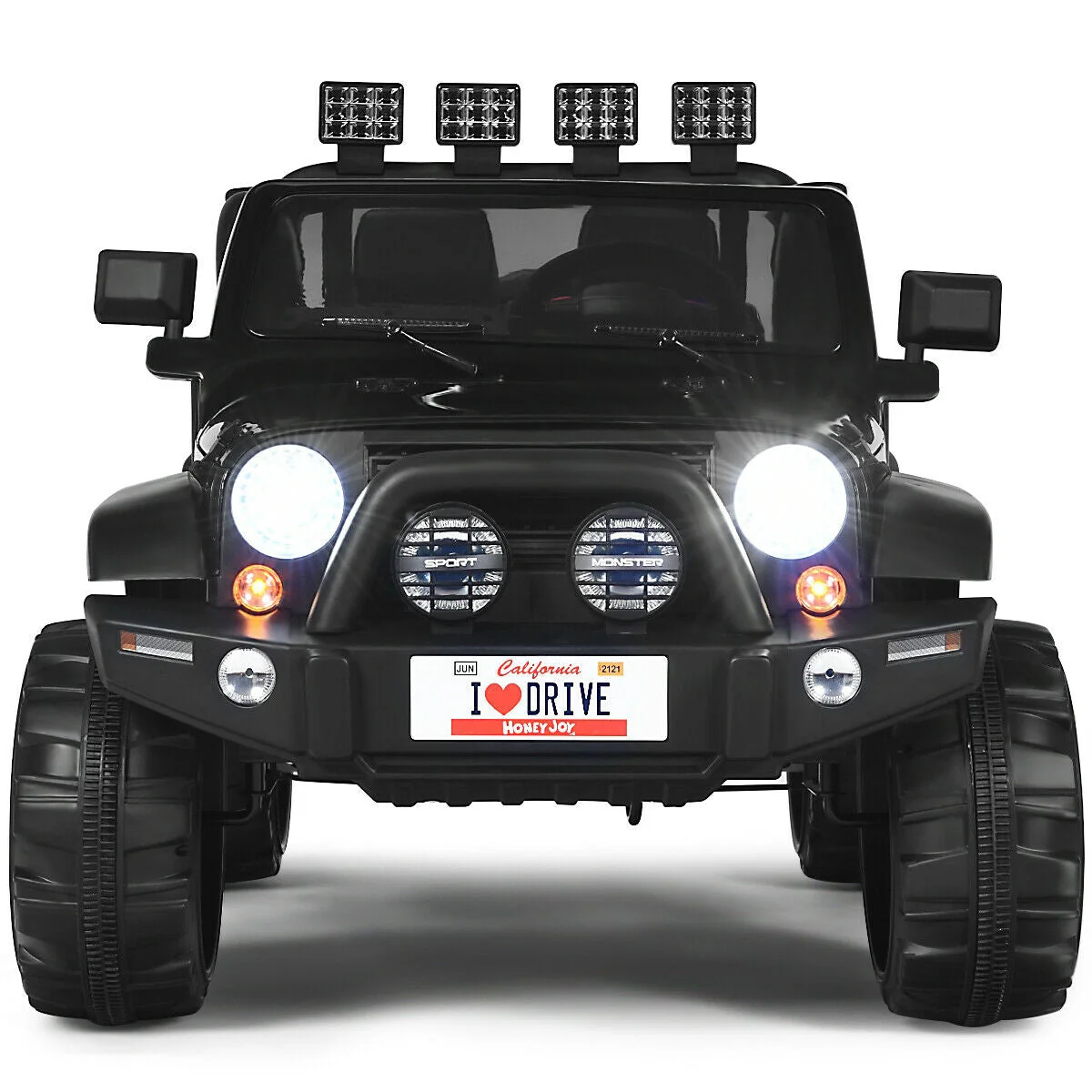 12V 2-Seater Ride on Car Truck with Remote Control and Storage Room-Black - Image 3