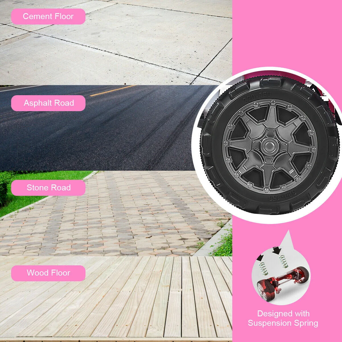 12V 2-Seater Ride on Car Truck with Remote Control and Storage Room-Pink - Image 8