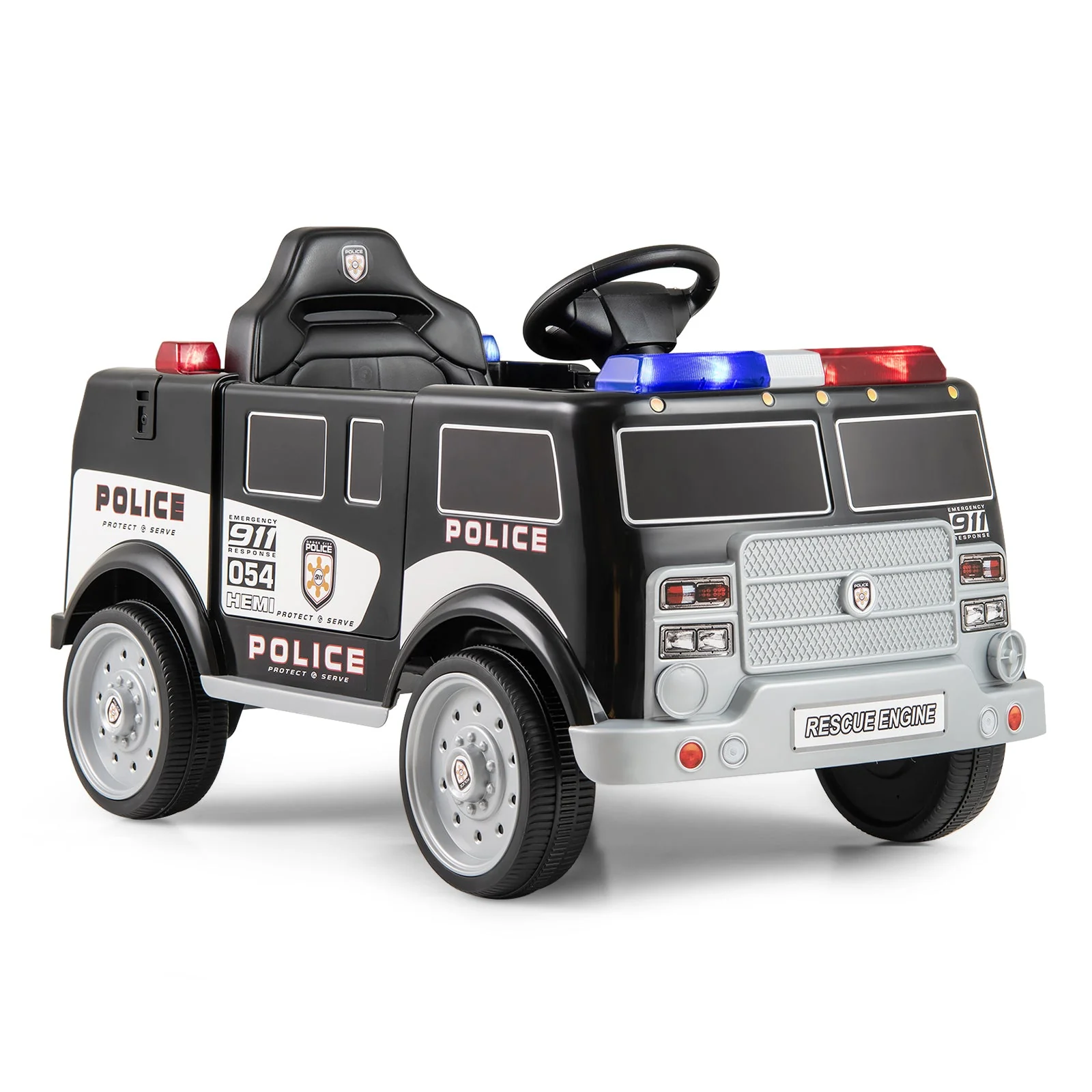 12V Battery Powered Electric Vehicle with 3 Speeds and Megaphone-Black - Image 2
