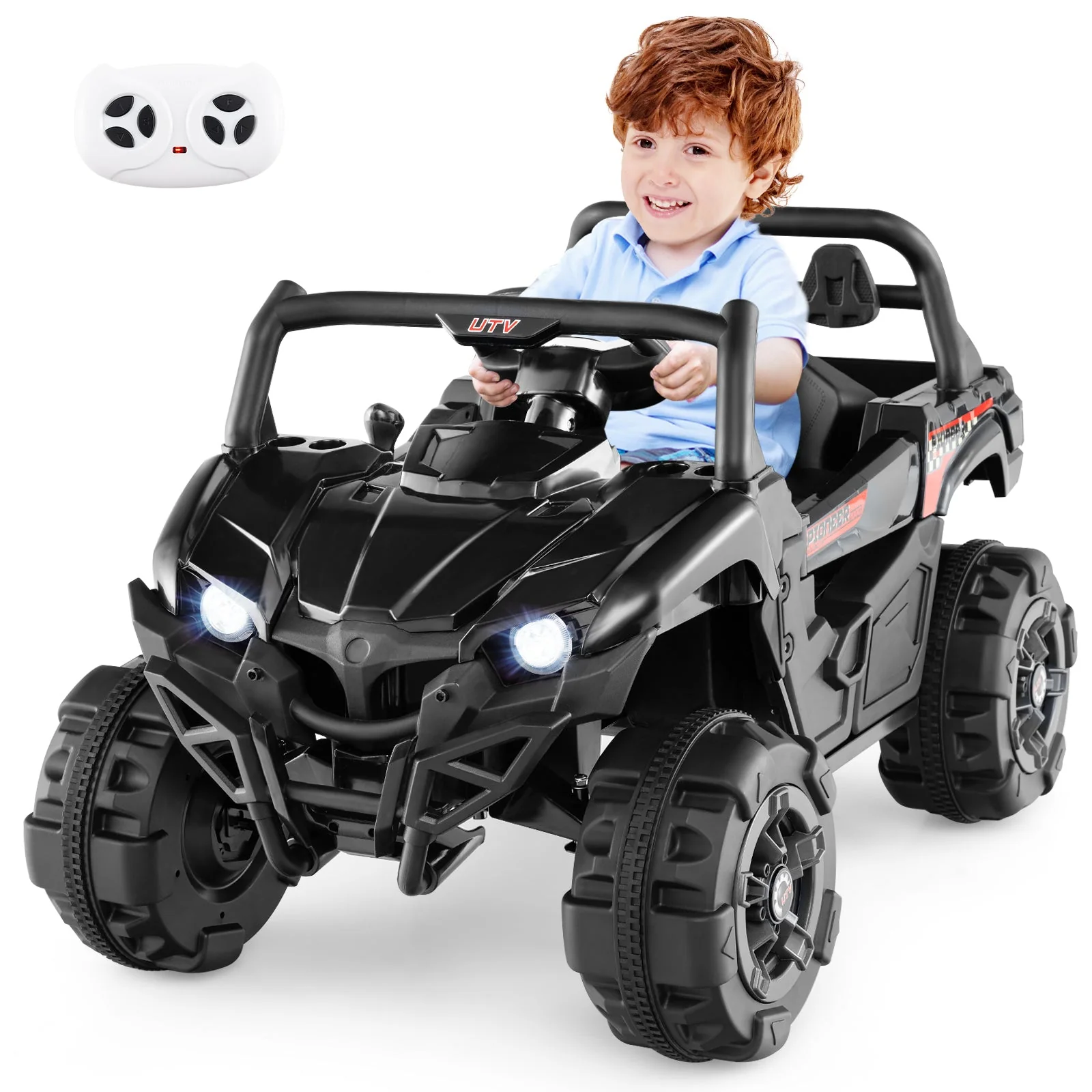 12V Battery Powered Electric Vehicle with Remote Control and 3 Speeds-Black - Image 3