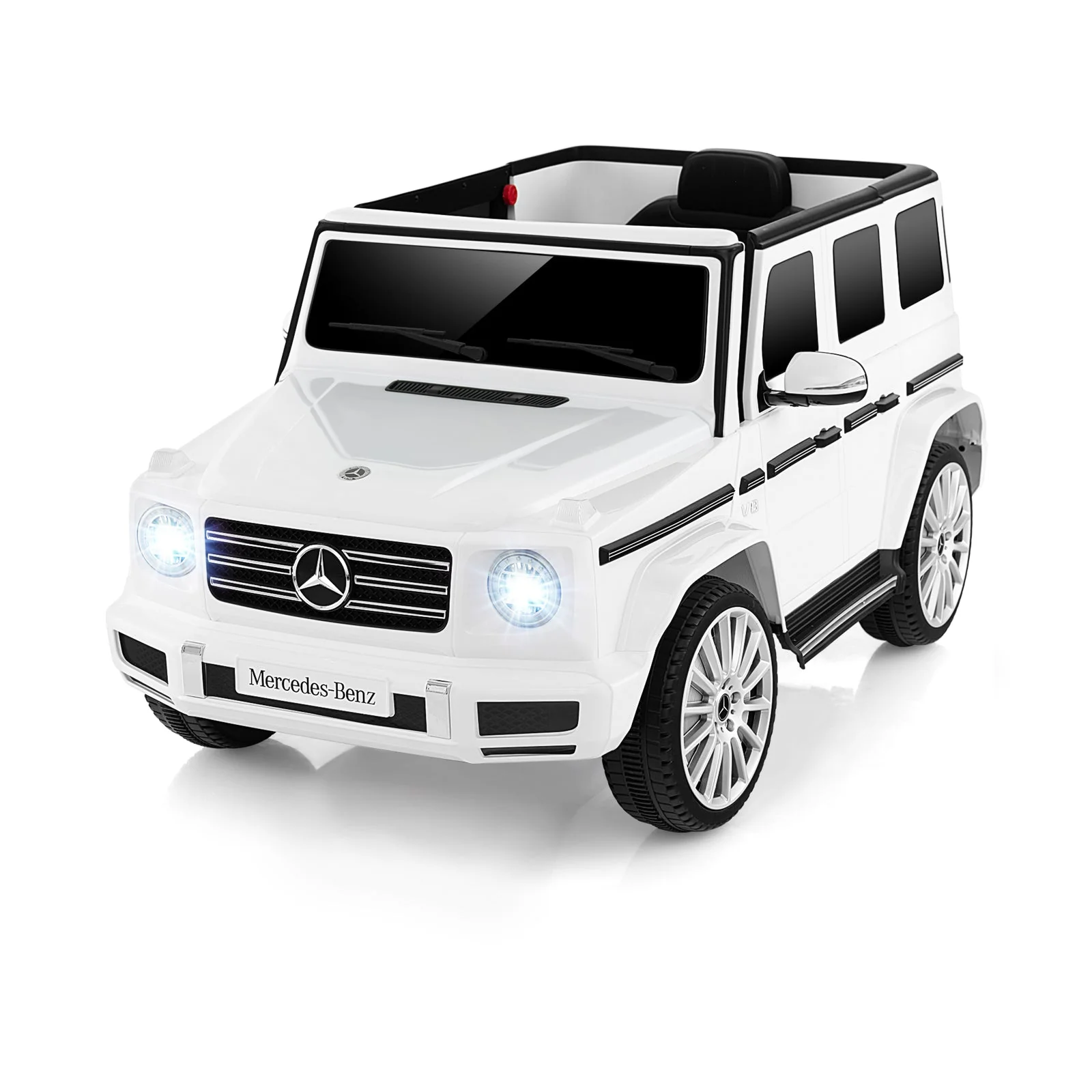 12V Battery Powered Mercedes-Benz G500 Kids Ride-on Car-White - Image 3