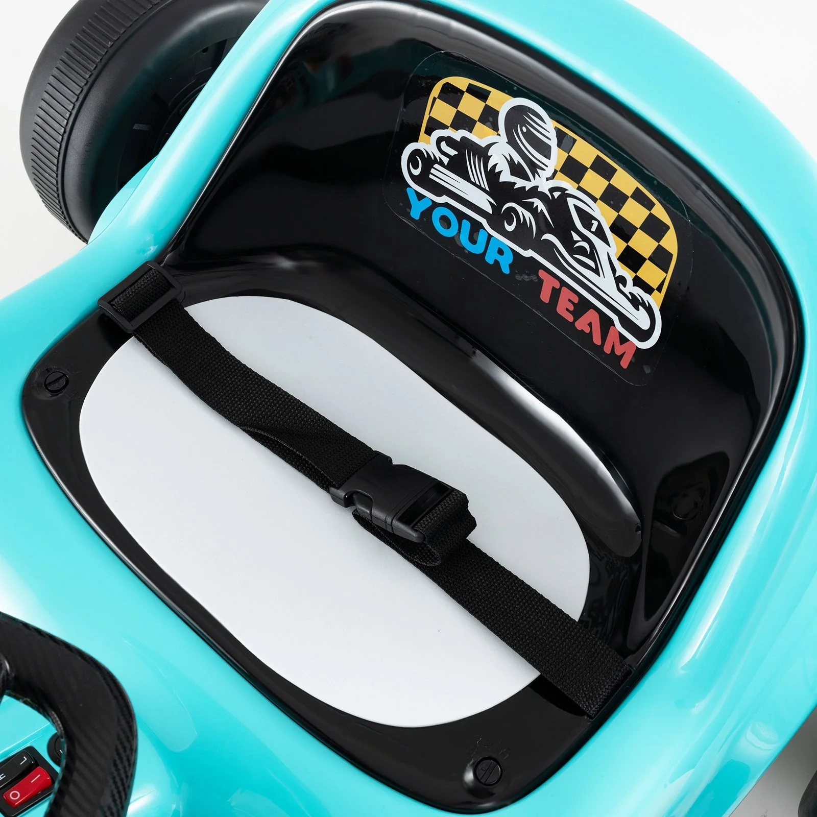 12V Electric Go Kart for Kids Race Toy with Remote Control and Music-Blue - Image 7