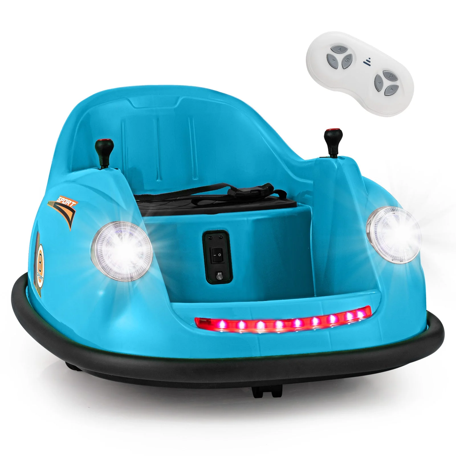 12V Electric Kids Ride on Bumper Car Battery Powered Bumping Car with Remote Control-Blue - Image 7