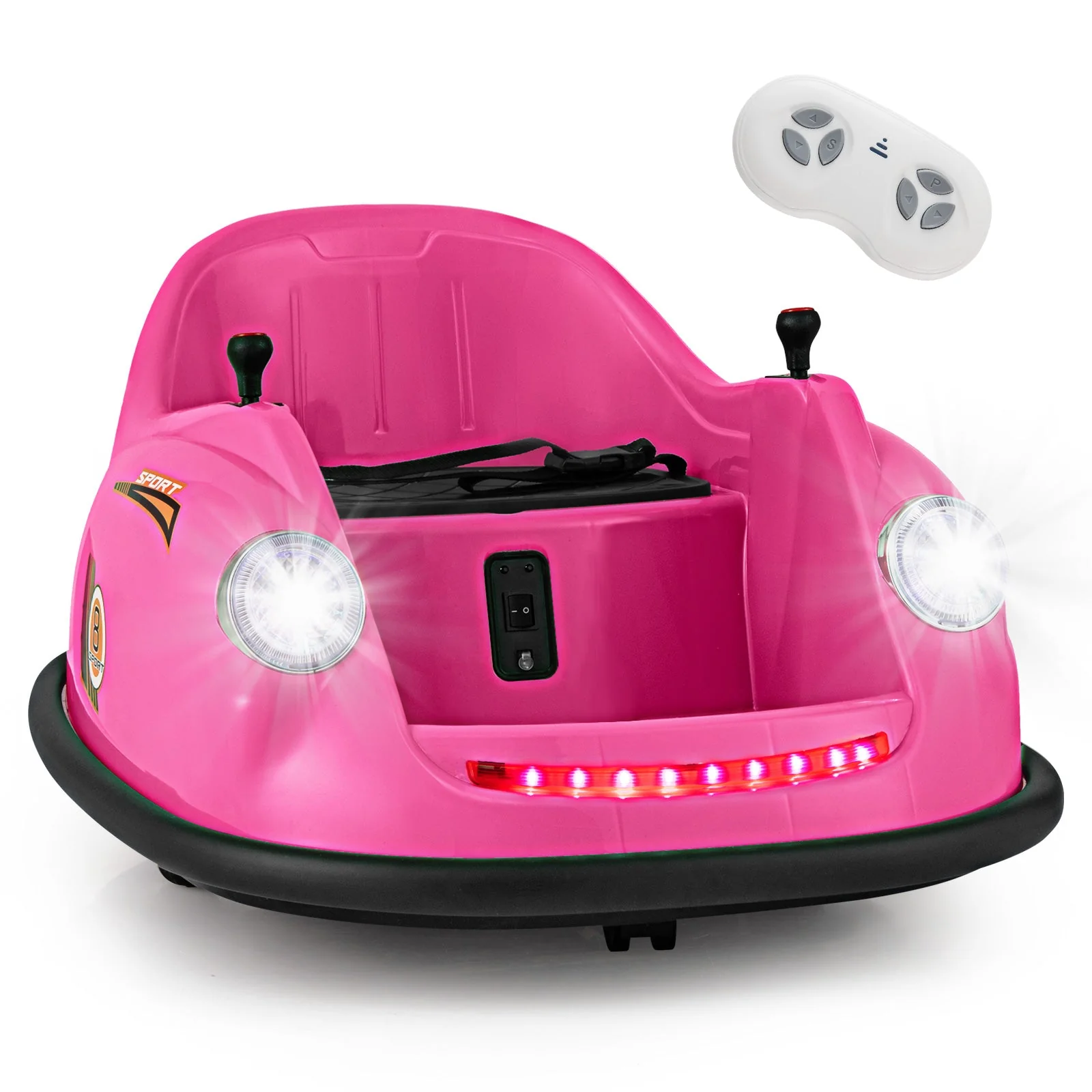 12V Electric Kids Ride on Bumper Car Battery Powered Bumping Car with Remote Control-Pink - Image 7