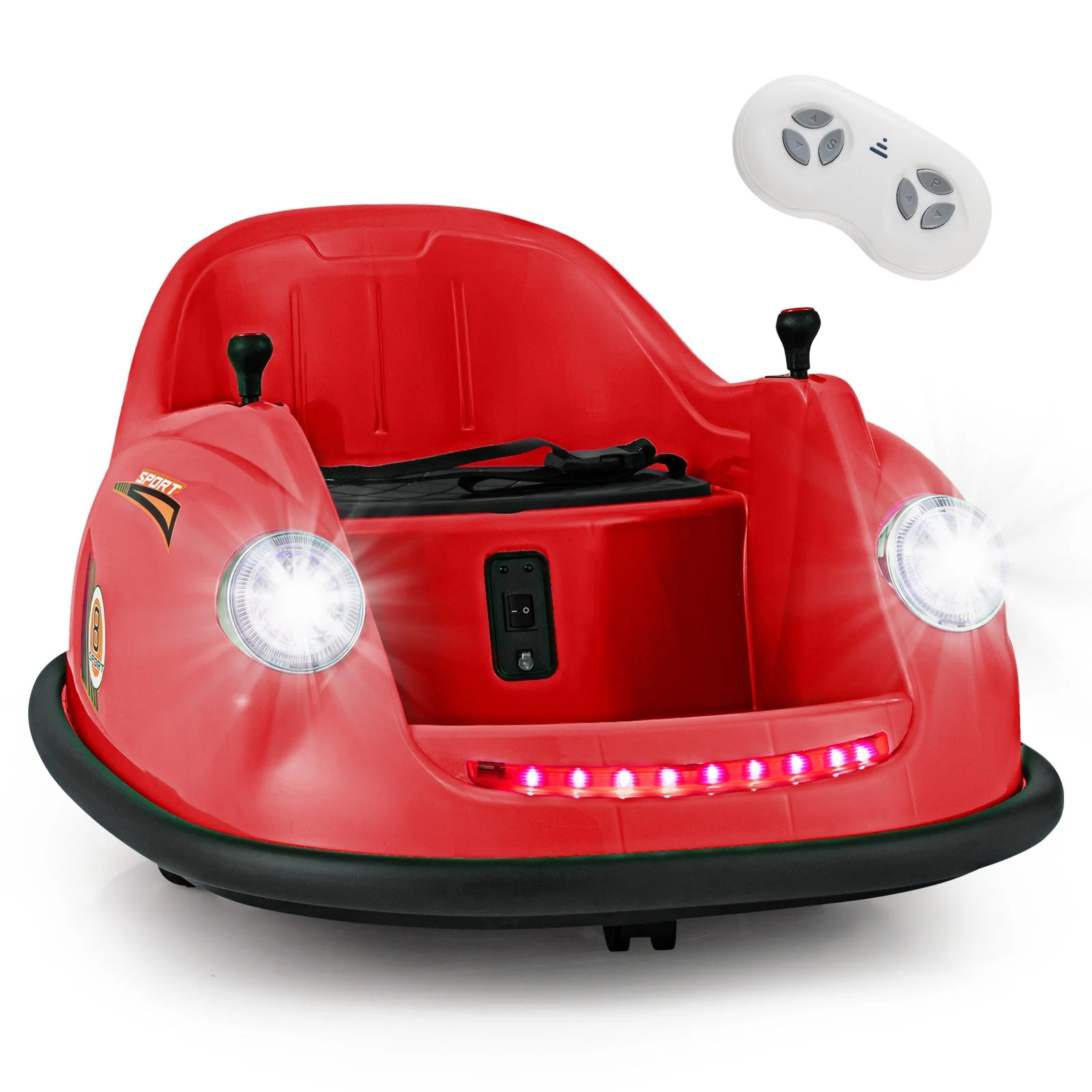 12V Electric Kids Ride on Bumper Car Battery Powered Bumping Car with Remote Control-Red - Image 7