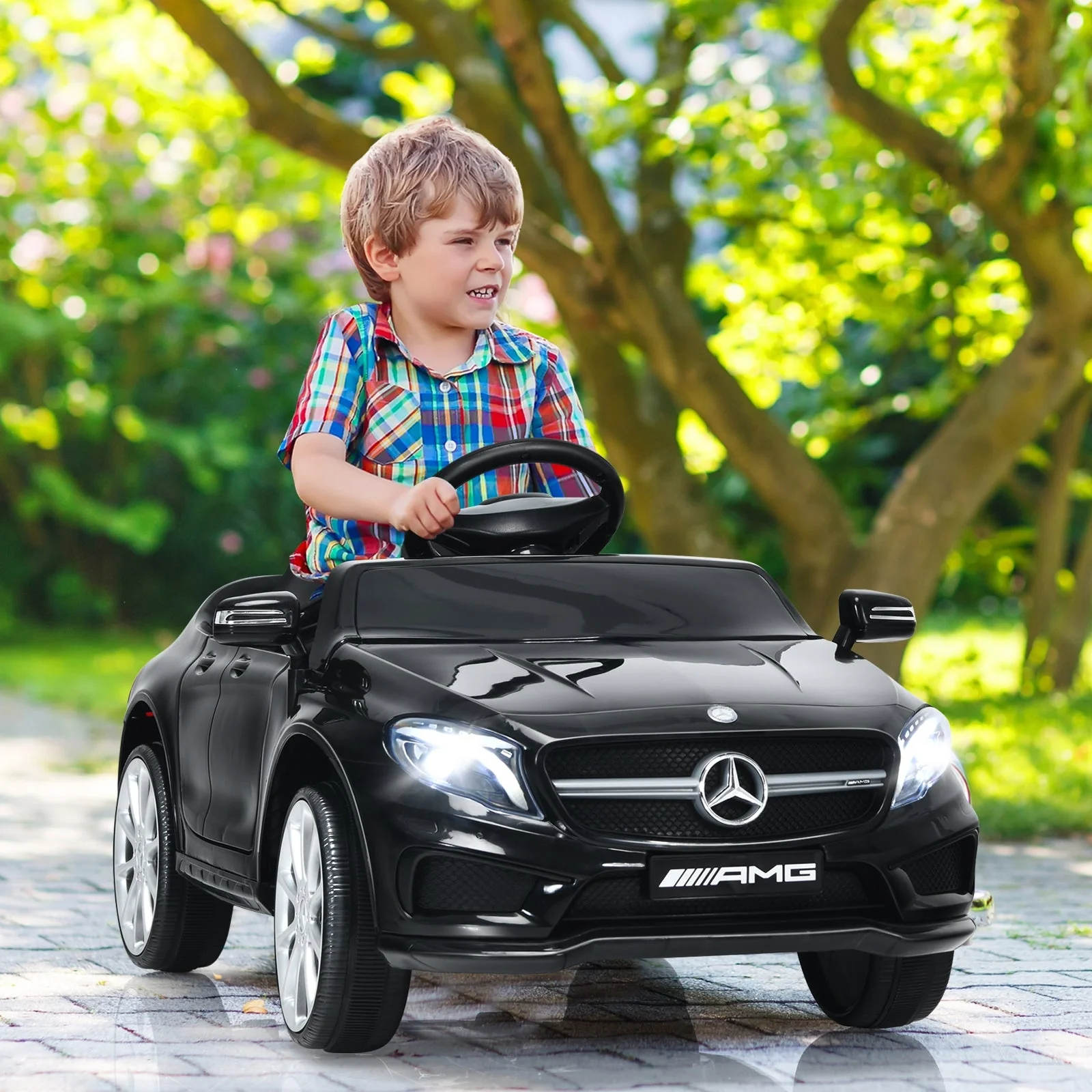 12V Electric Kids Ride On Car with Remote Control-Black - Image 2