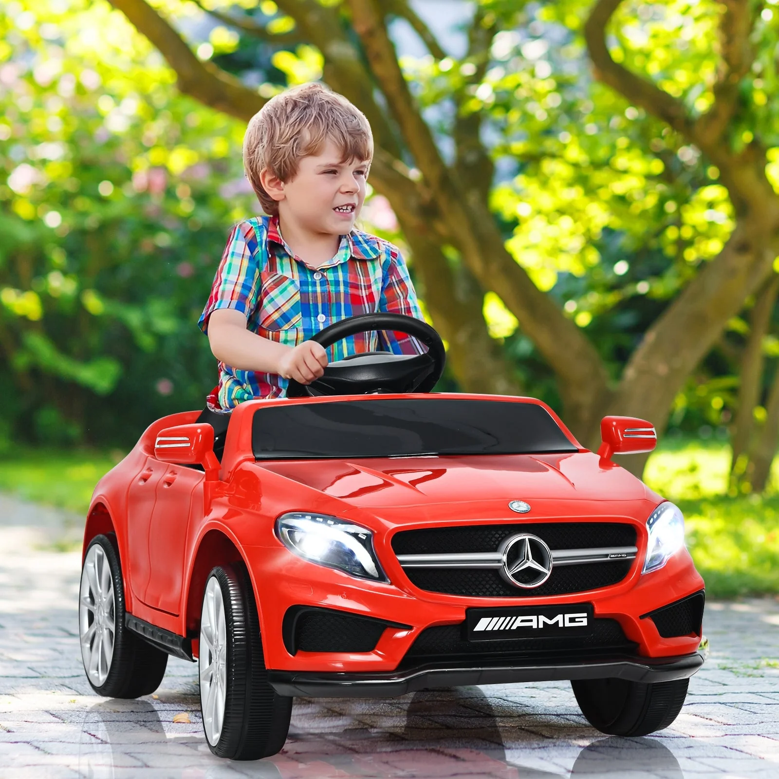 12V Electric Kids Ride On Car with Remote Control-Red - Image 2