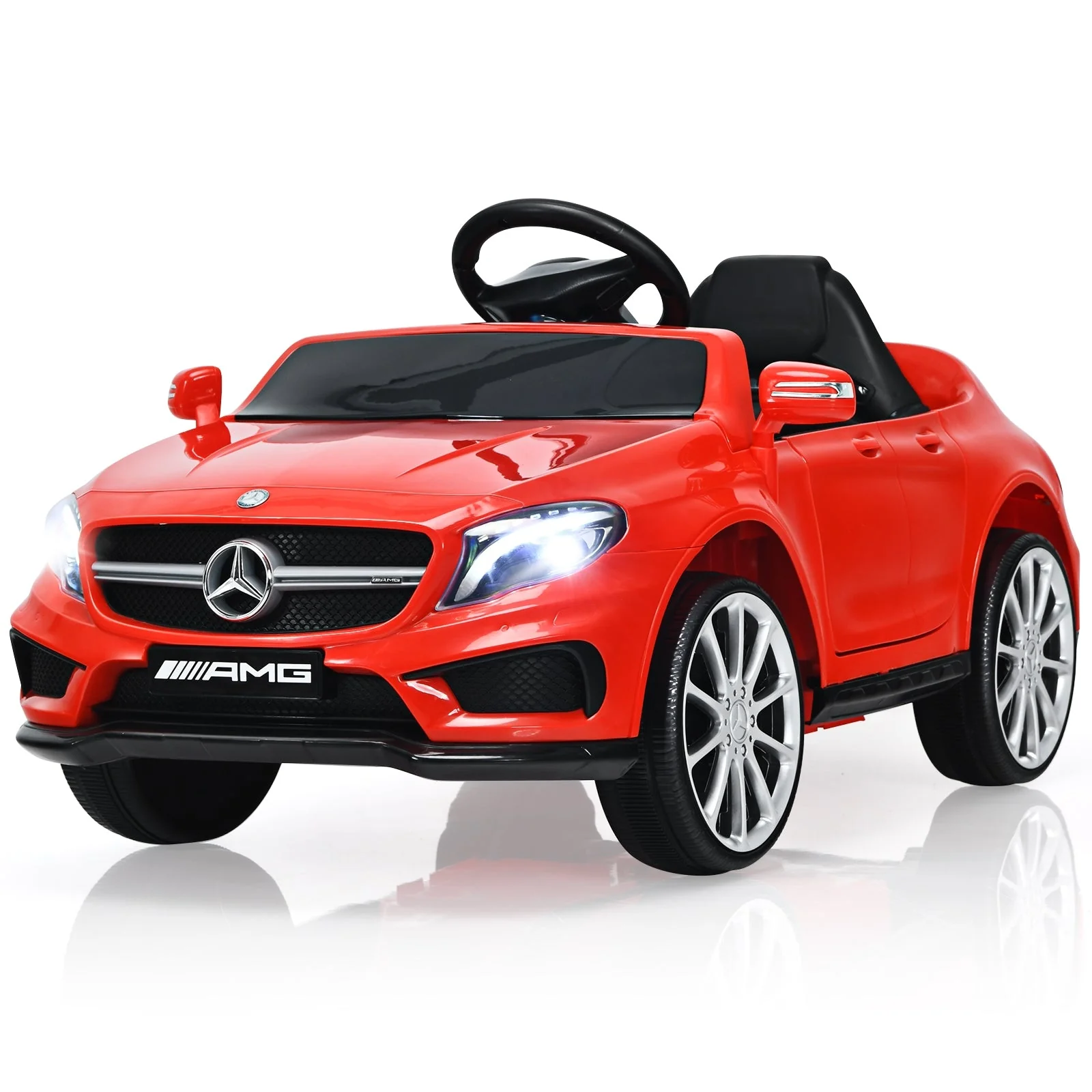12V Electric Kids Ride On Car with Remote Control-Red - Image 4