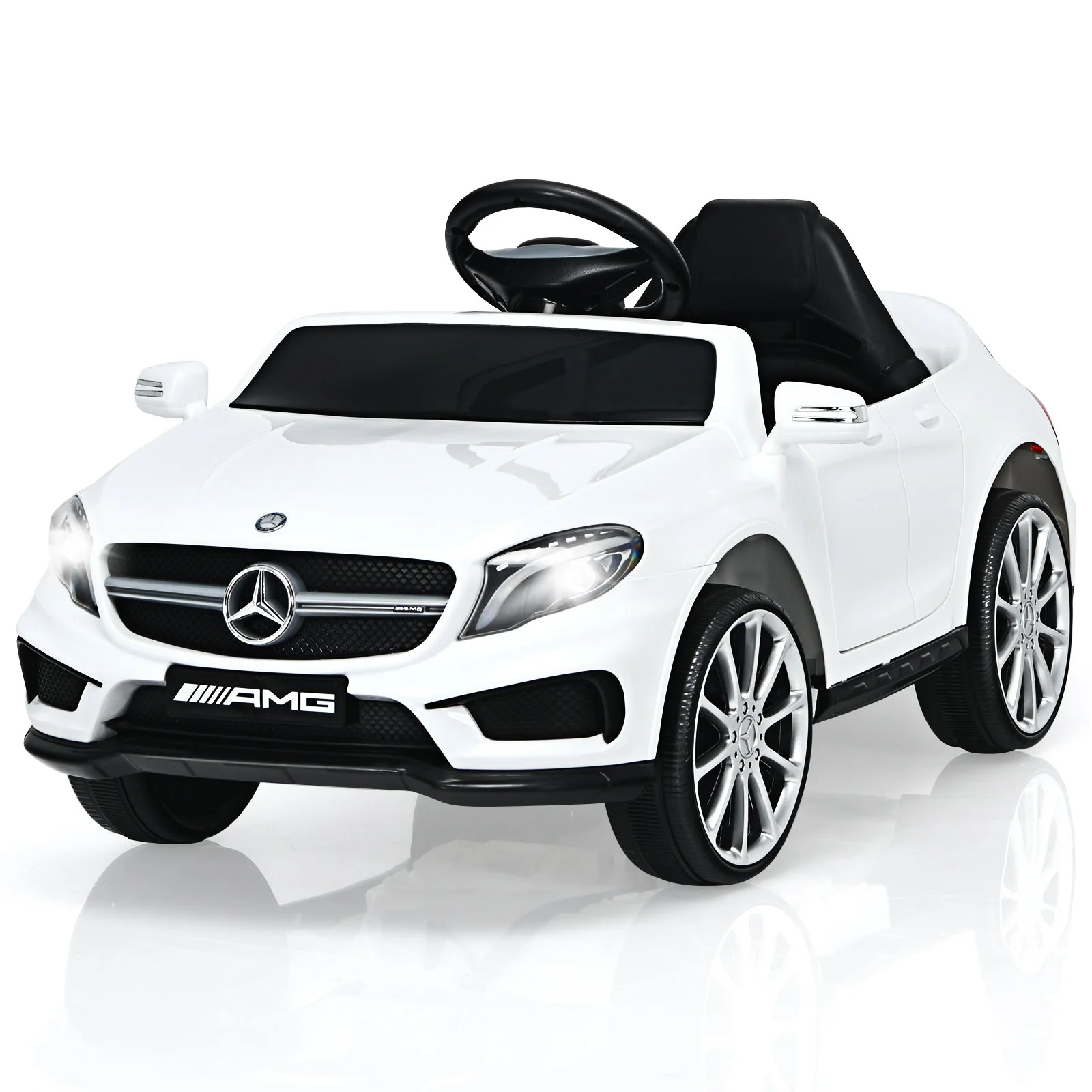 12V Electric Kids Ride On Car with Remote Control-White - Image 4