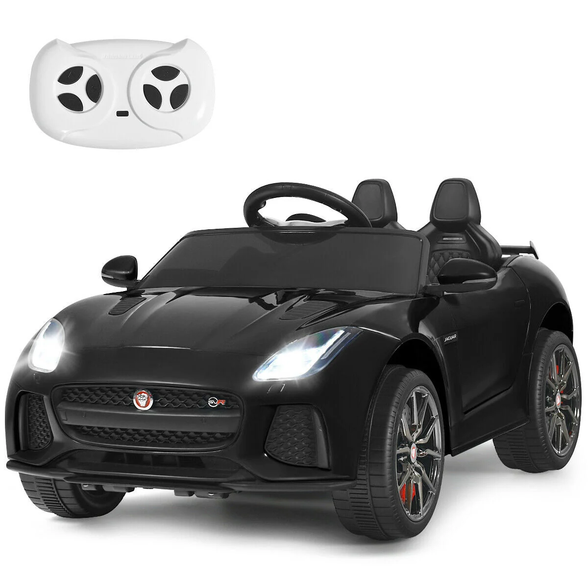 12V Jaguar F-Type SVR Licensed Kids Ride On Car-Black - Image 4