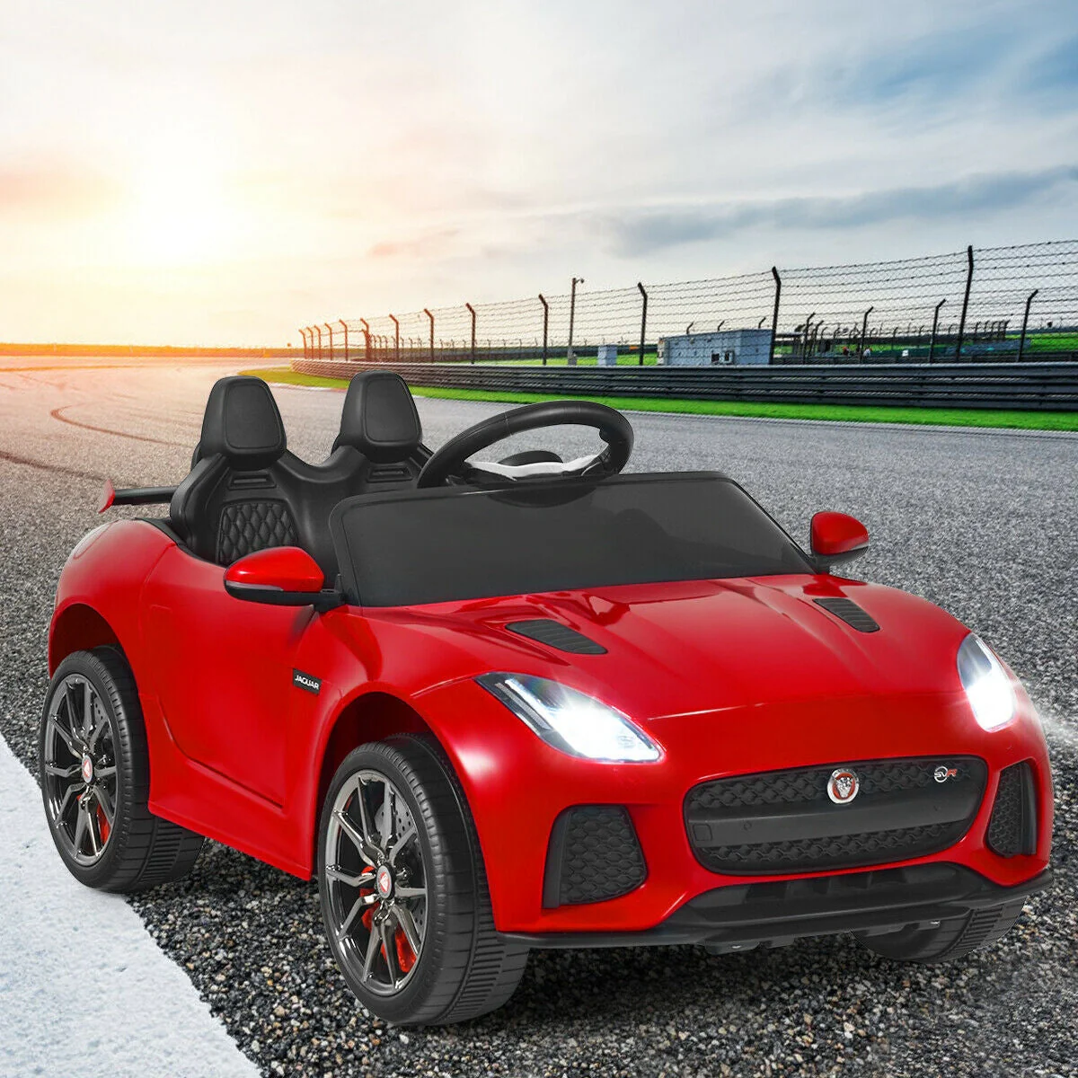 12V Jaguar F-Type SVR Licensed Kids Ride On Car-Red - Image 2