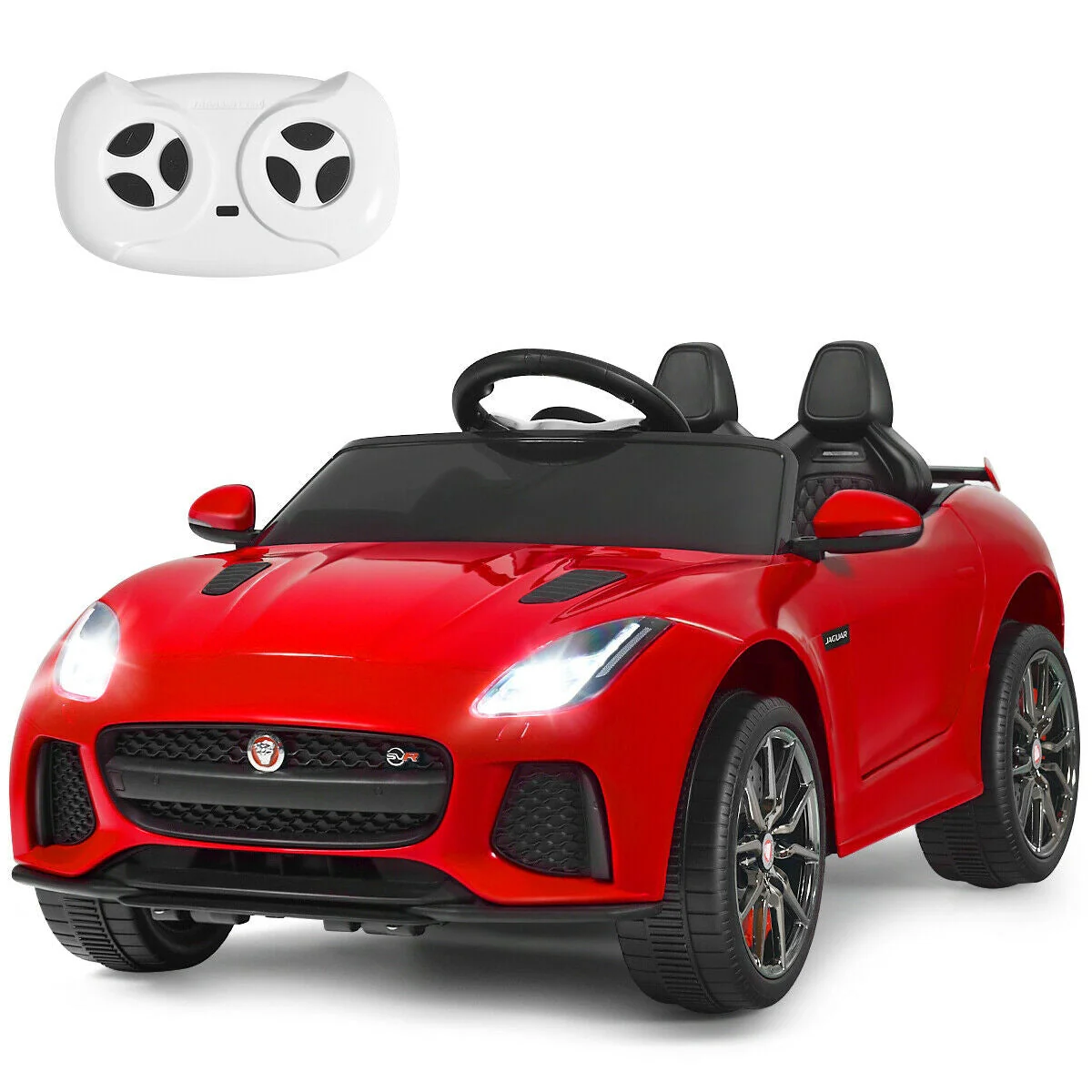 12V Jaguar F-Type SVR Licensed Kids Ride On Car-Red - Image 4