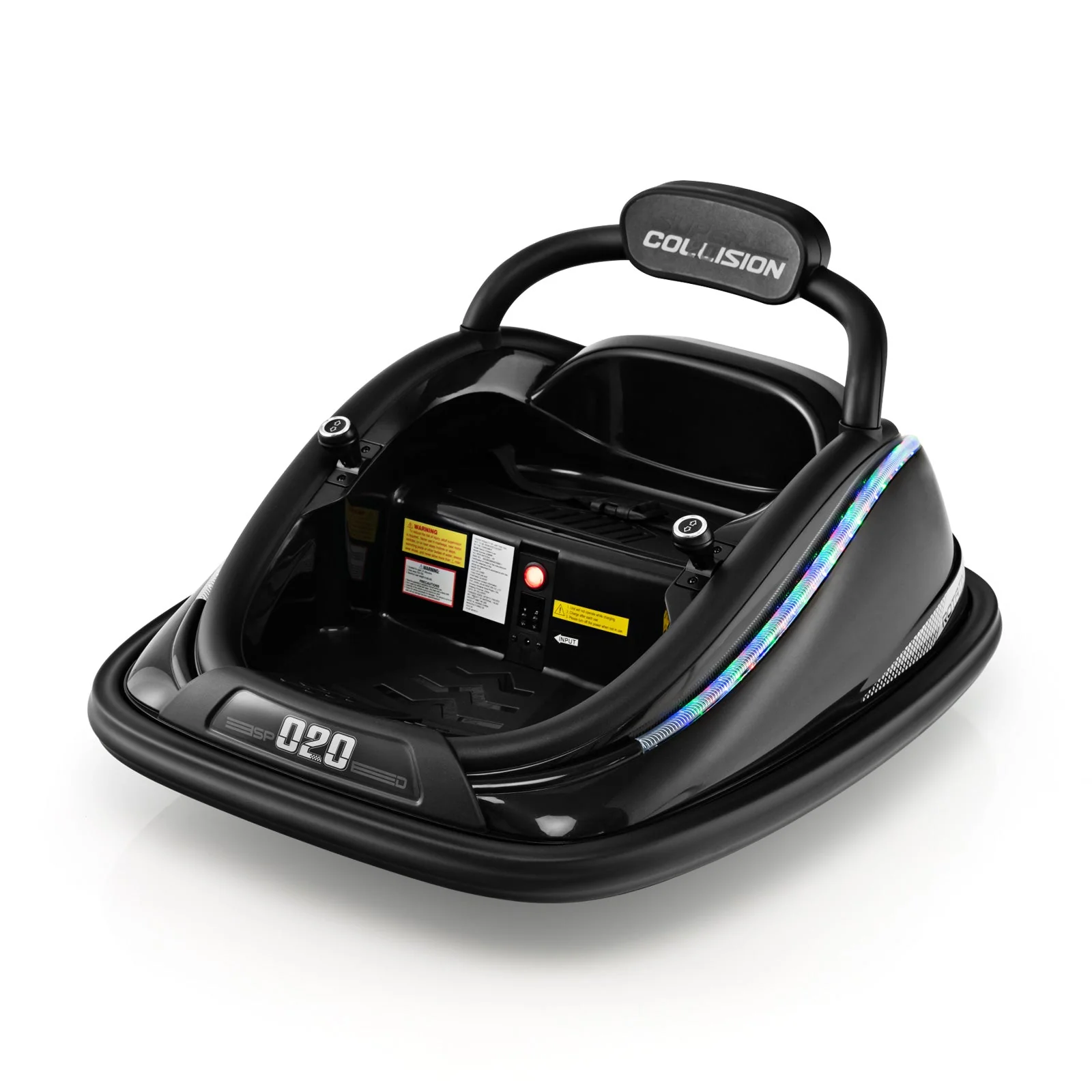12V Kids Bumper Car Ride on Toy with Remote Control and 360 Degree Spin Rotation-Black - Image 3