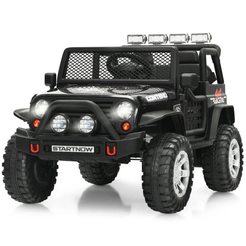 12V Kids Electric Ride On Truck with Remote Control and Operation Lever-Black - Image 3