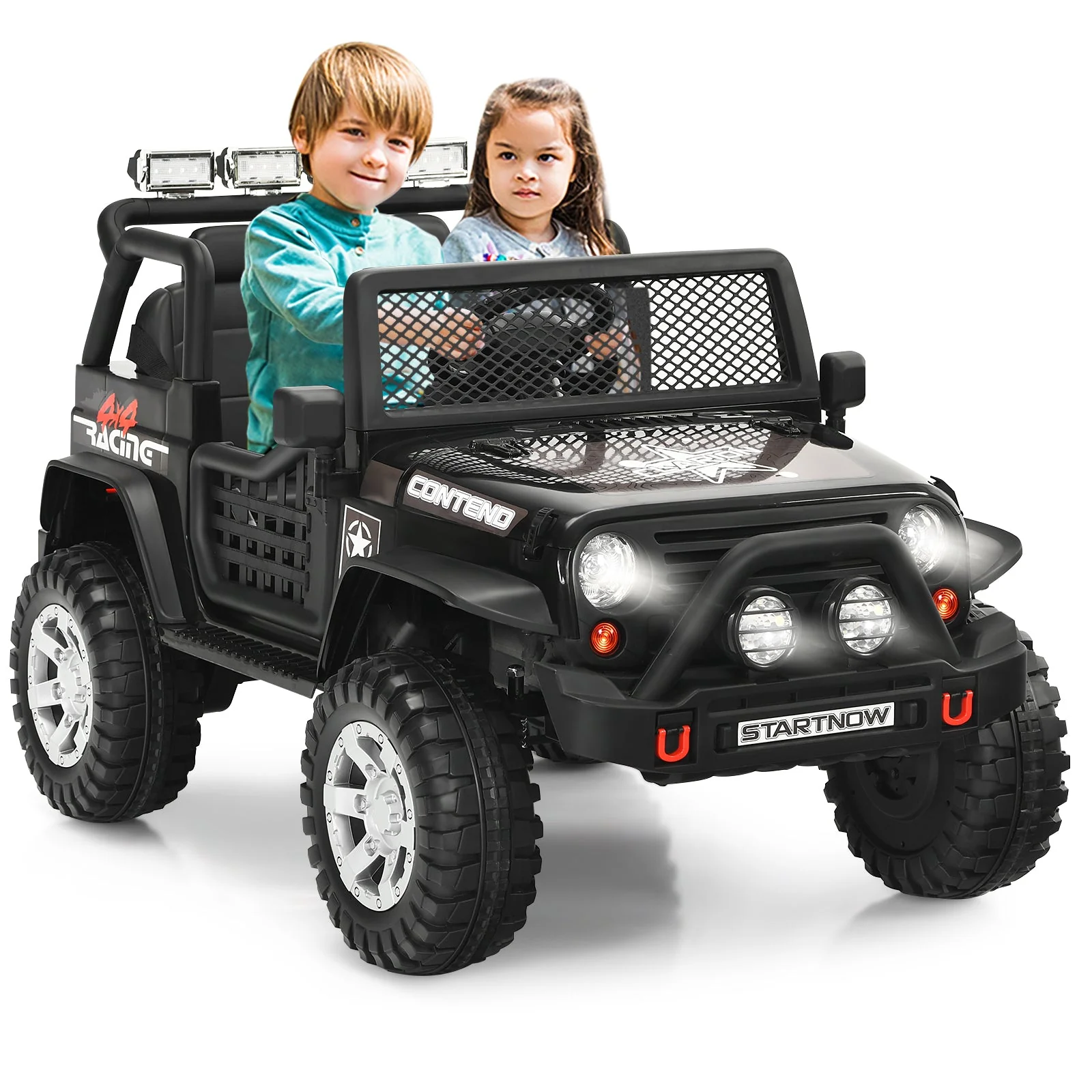 12V Kids Electric Ride On Truck with Remote Control and Operation Lever-Black - Image 4