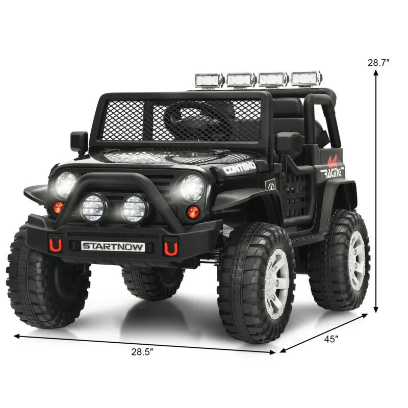 12V Kids Electric Ride On Truck with Remote Control and Operation Lever-Black - Image 5