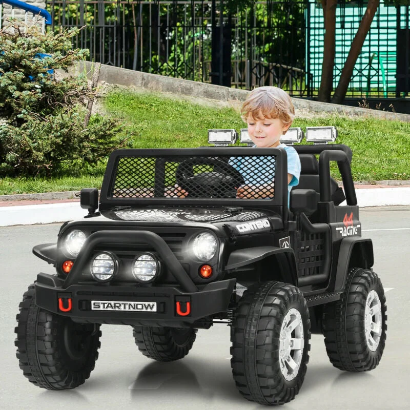 12V Kids Electric Ride On Truck with Remote Control and Operation Lever-Black - Image 6