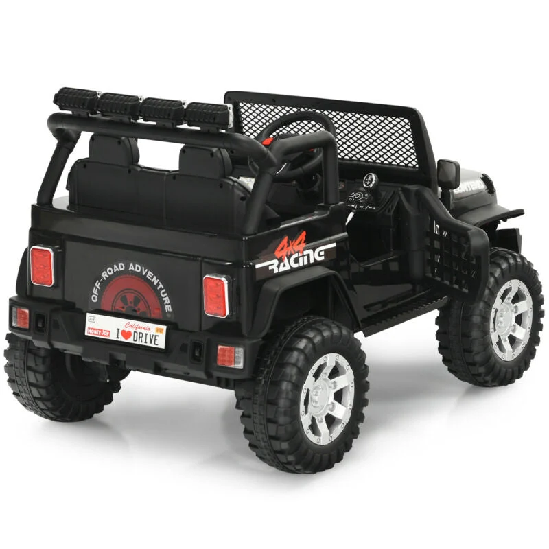 12V Kids Electric Ride On Truck with Remote Control and Operation Lever-Black - Image 8