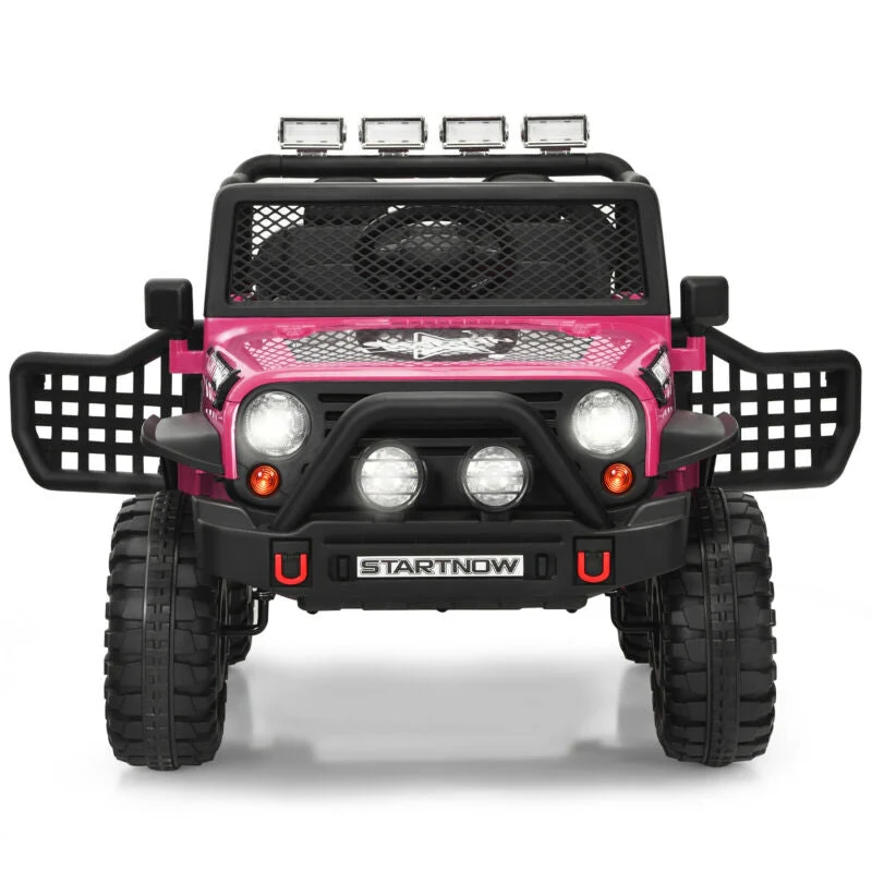12V Kids Electric Ride On Truck with Remote Control and Operation Lever-Pink - Image 7