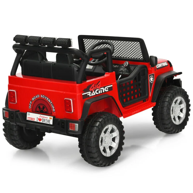 12V Kids Electric Ride On Truck with Remote Control and Operation Lever-Red - Image 6