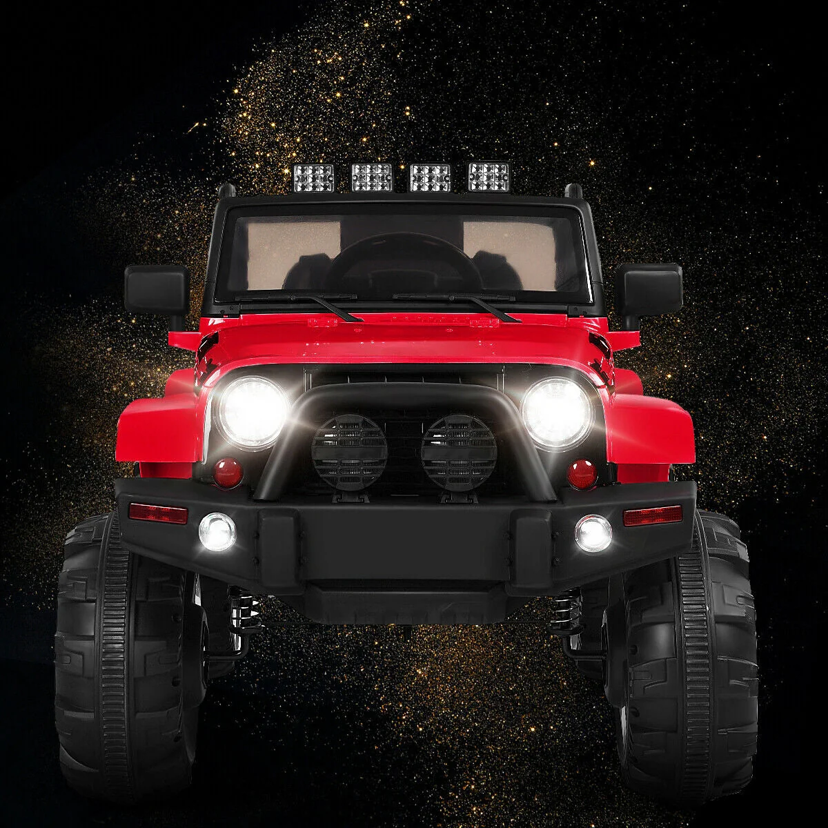 12V Kids Remote Control Riding Truck Car with LED Lights-Red - Image 6