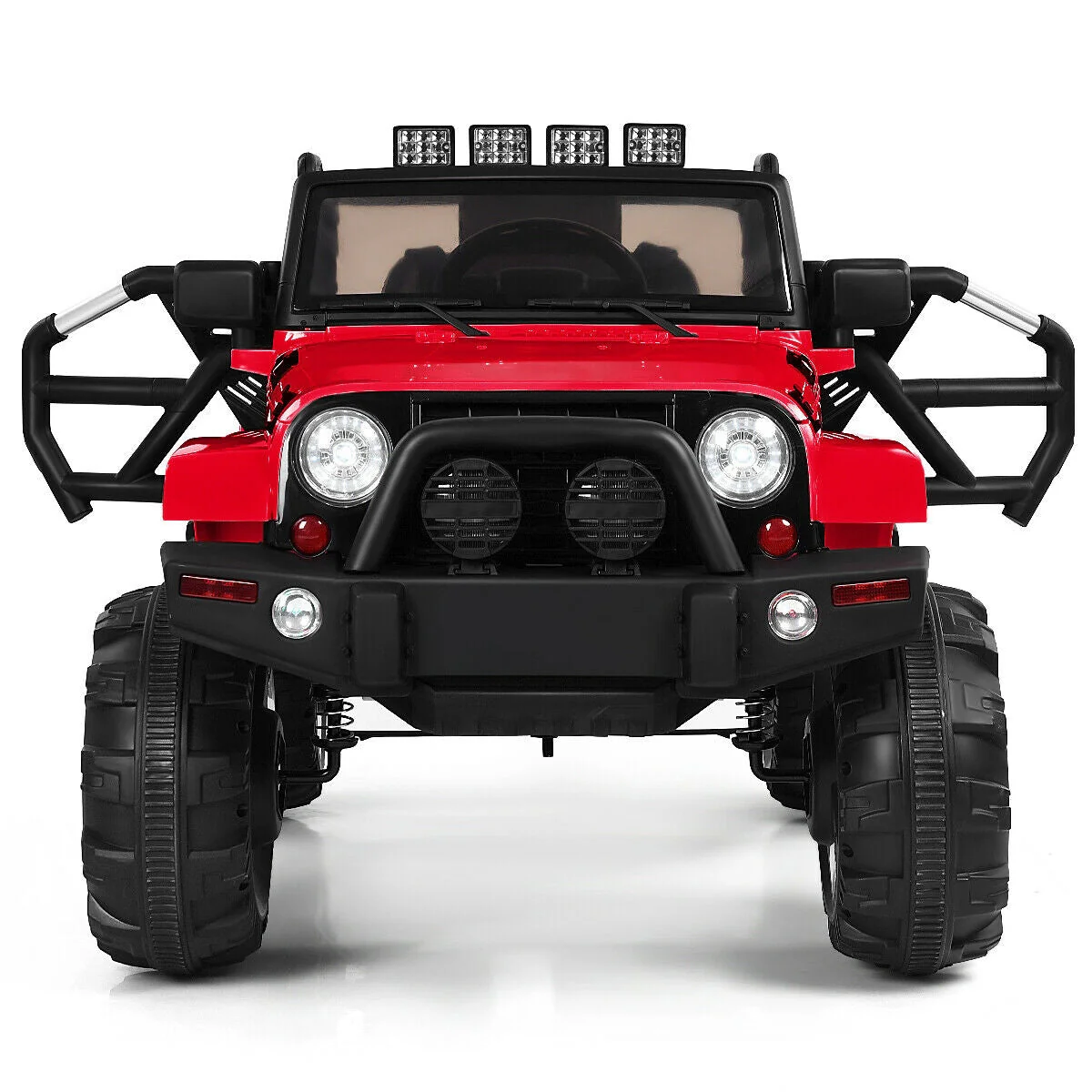12V Kids Remote Control Riding Truck Car with LED Lights-Red - Image 7