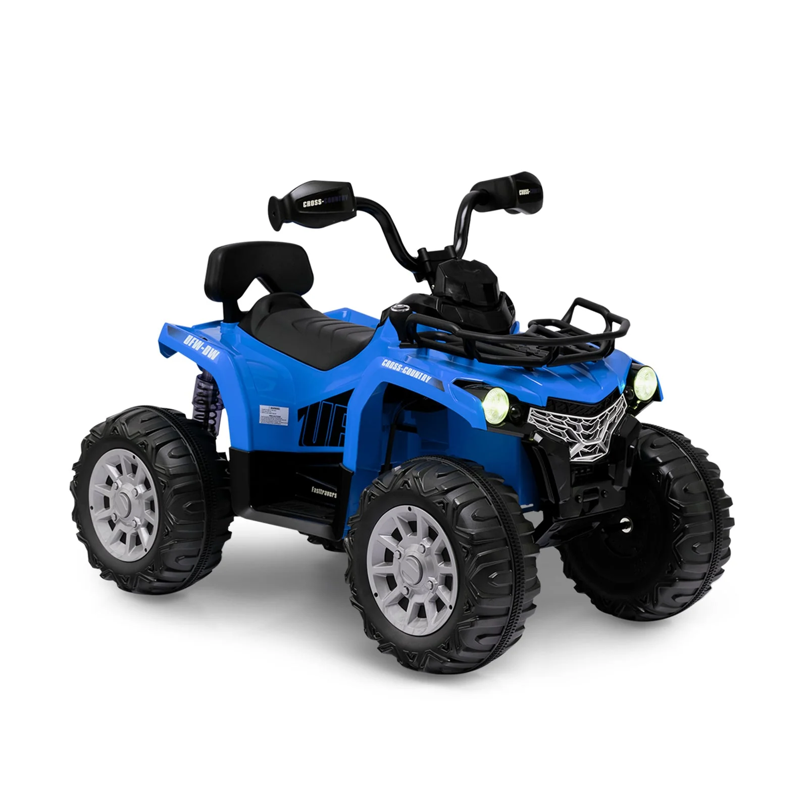 12V Kids Ride On ATV 4 Wheeler with MP3 and Headlights-Blue - Image 3