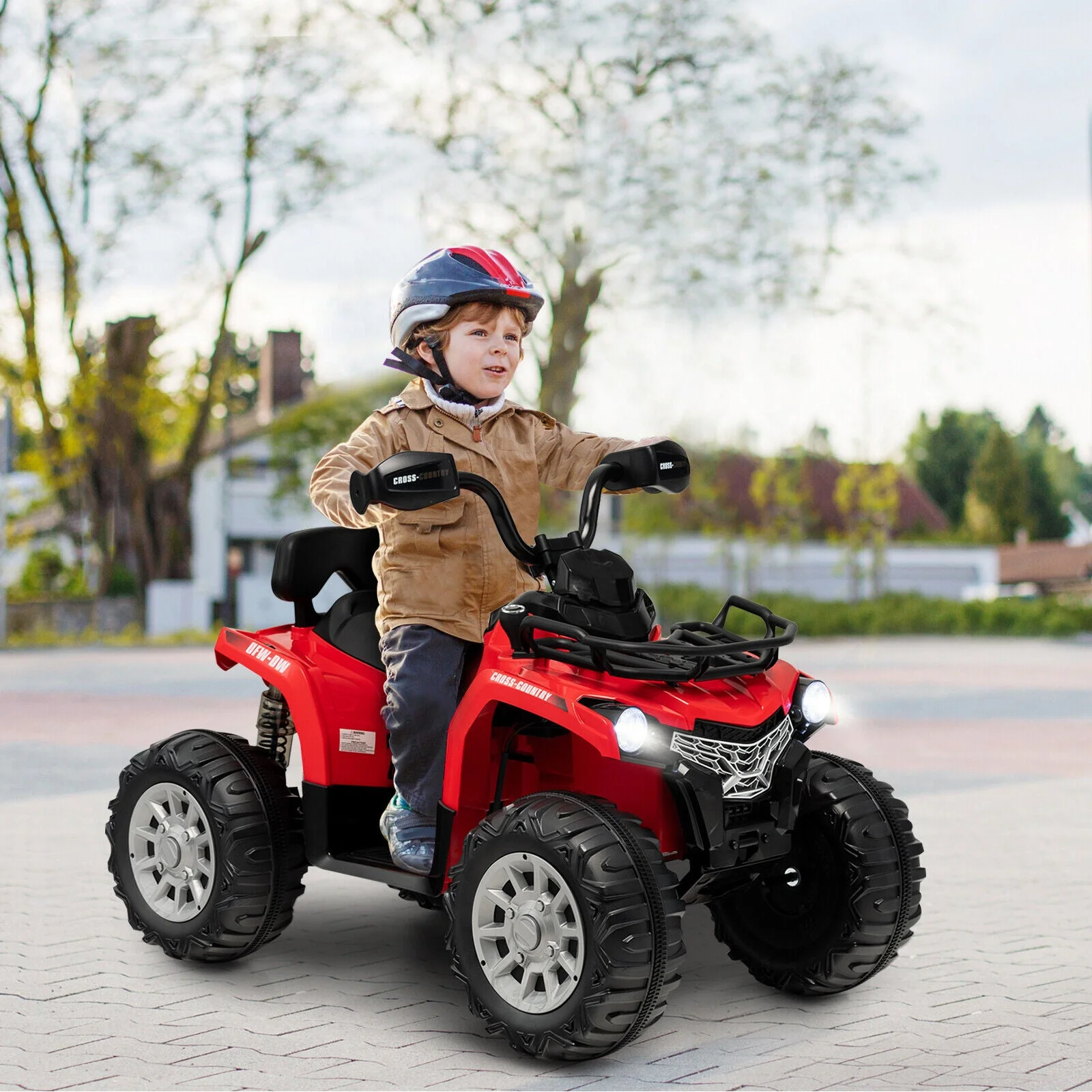 12V Kids Ride On ATV 4 Wheeler with MP3 and Headlights-Red - Image 6
