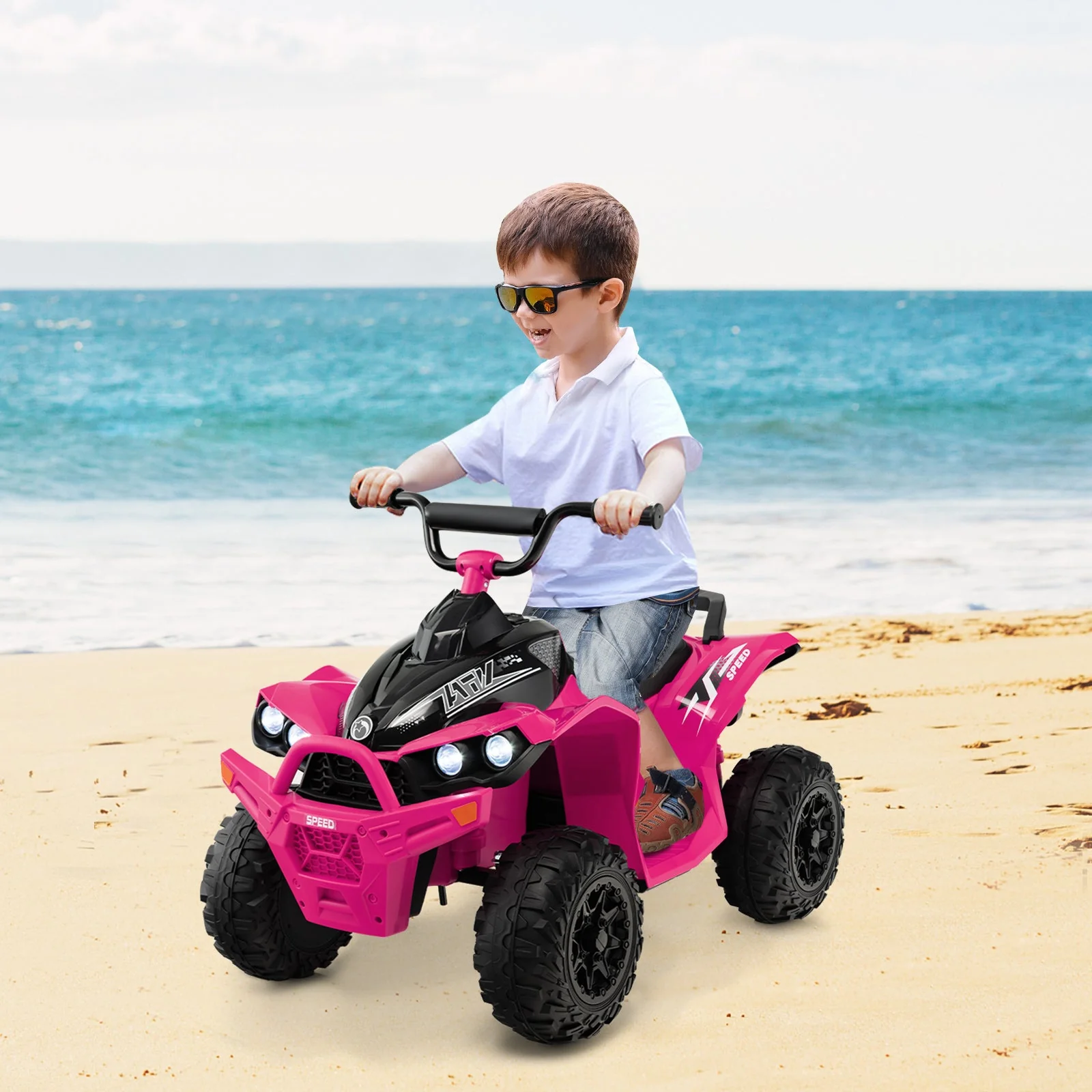 12V Kids Ride On ATV with High/Low Speed and Comfortable Seat-Pink - Image 2