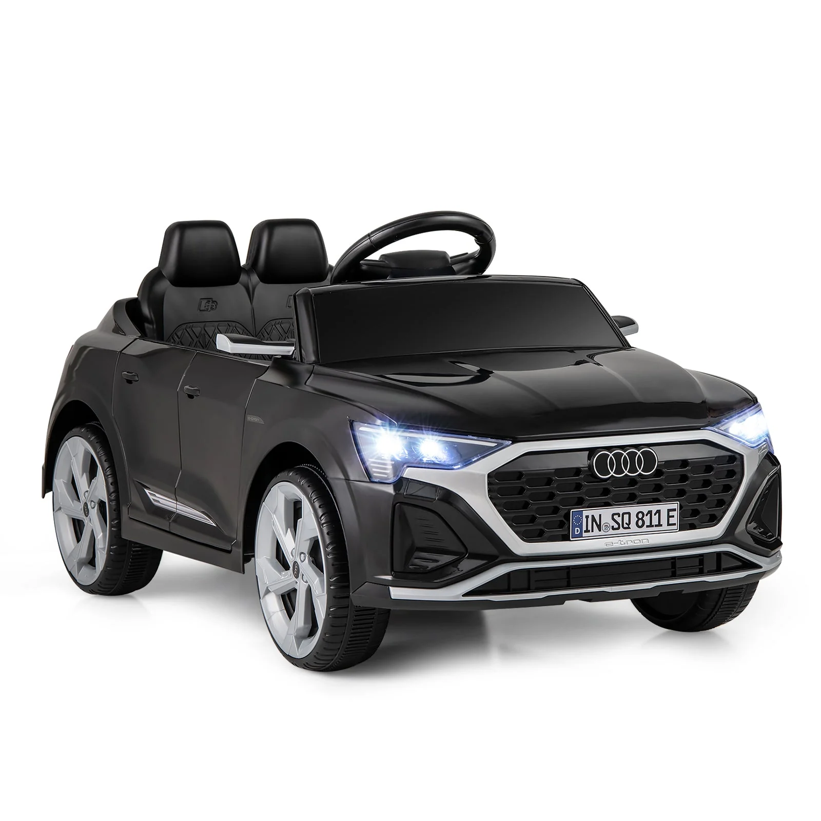 12V Kids Ride on Car Licensed Audi SQ8 with Remote Control and 3 Speeds-Black - Image 2