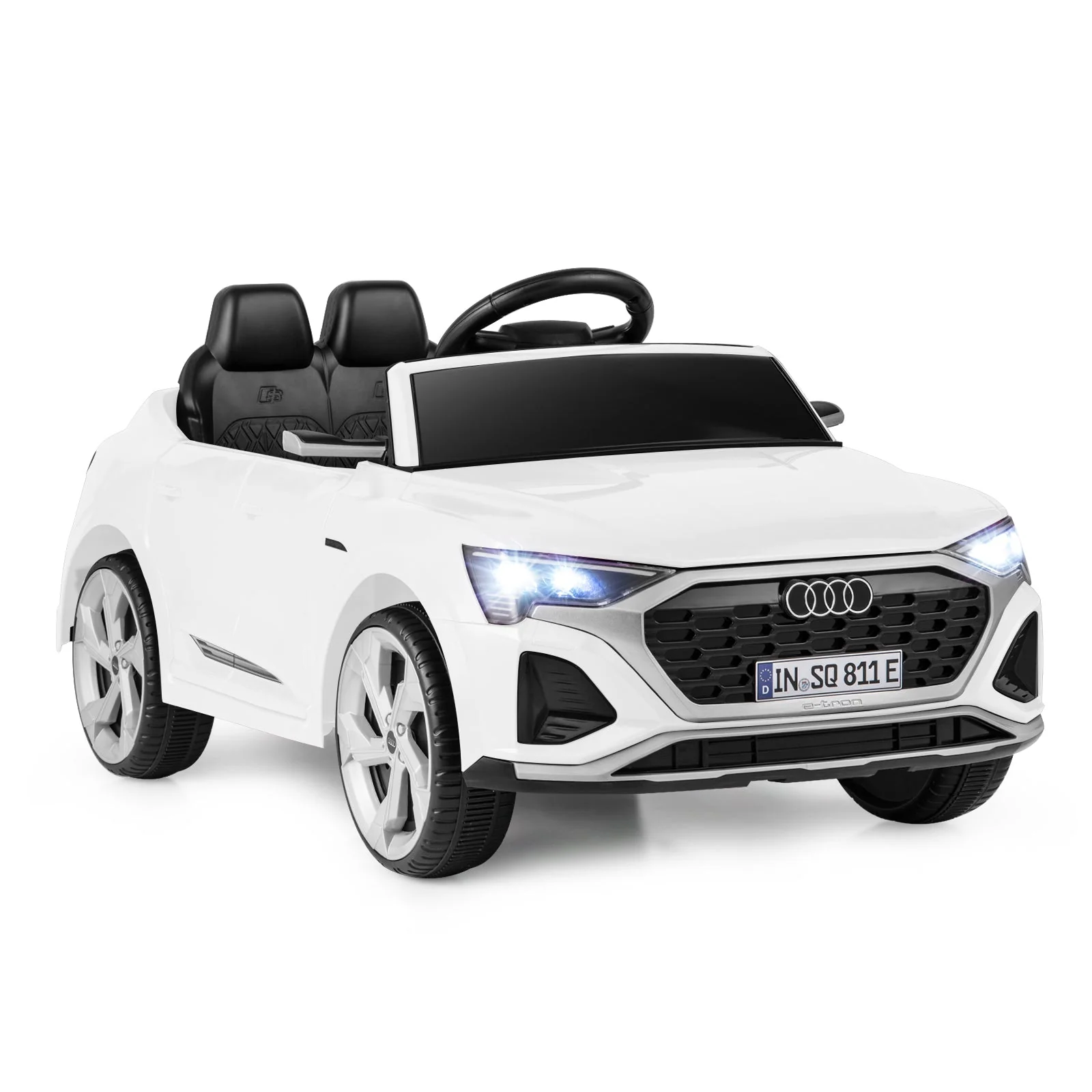 12V Kids Ride on Car Licensed Audi SQ8 with Remote Control and 3 Speeds-White - Image 2