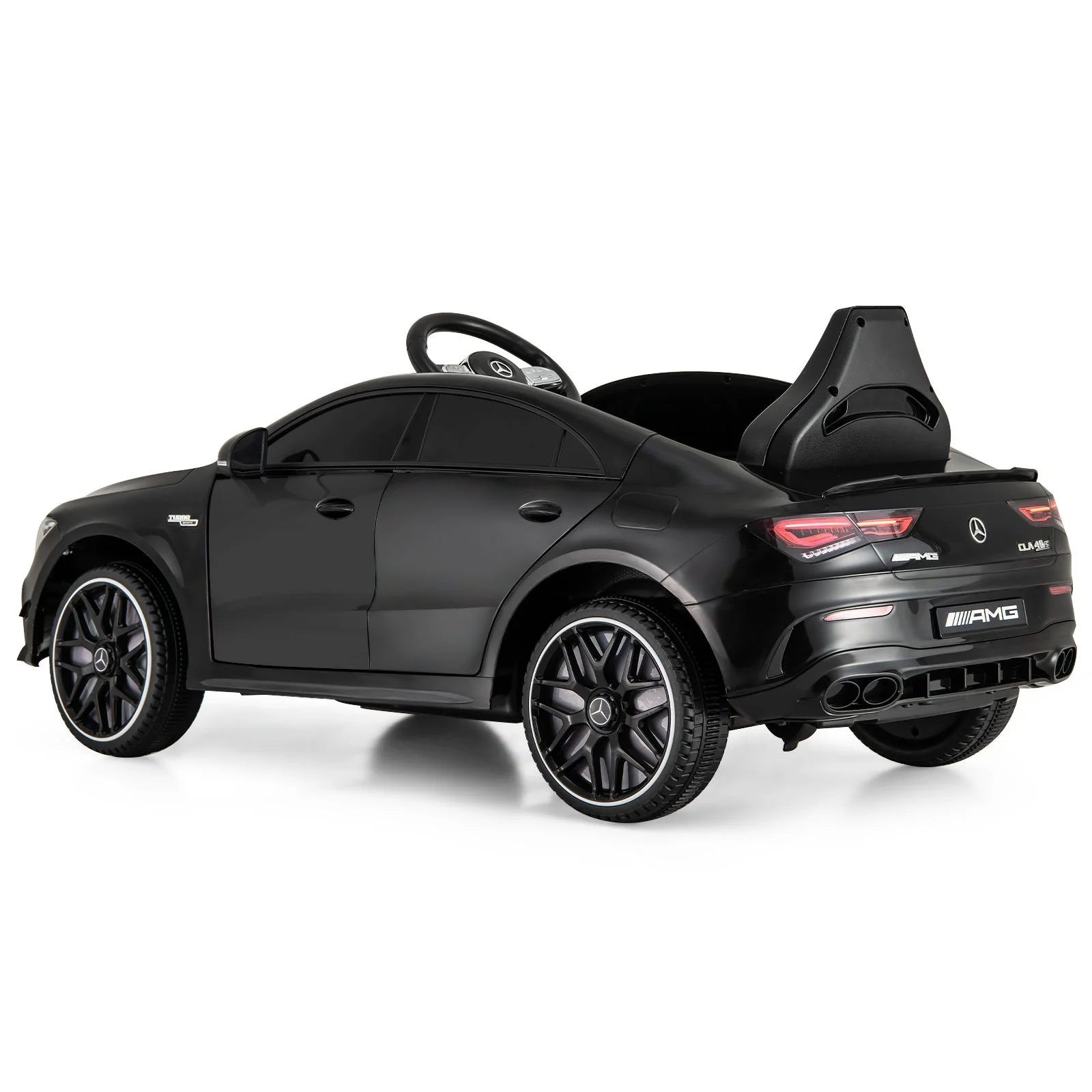 12V Kids Ride on Car Mercedes-Benz AMG CLA 45 with Remote-Black - Image 3