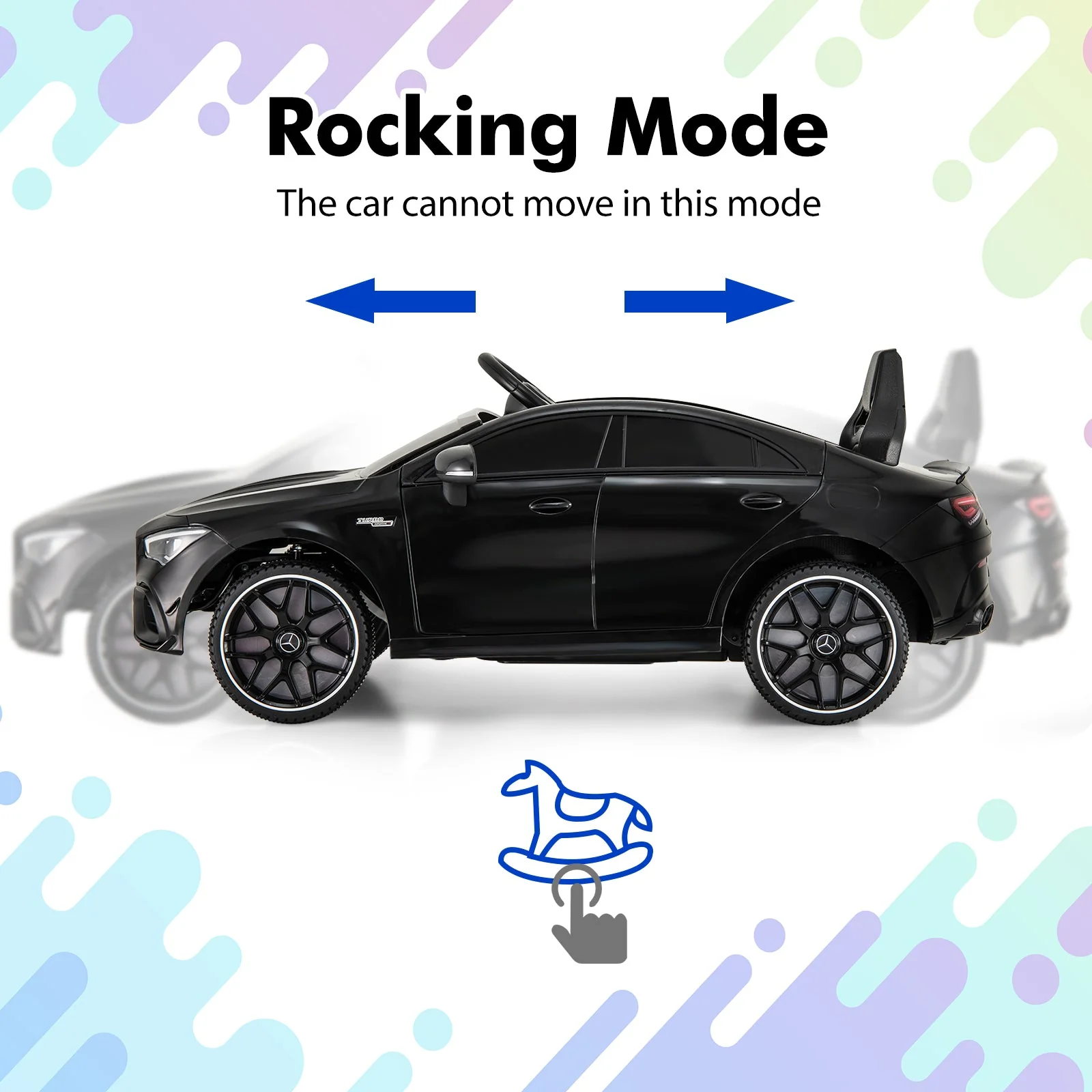 12V Kids Ride on Car Mercedes-Benz AMG CLA 45 with Remote-Black - Image 6
