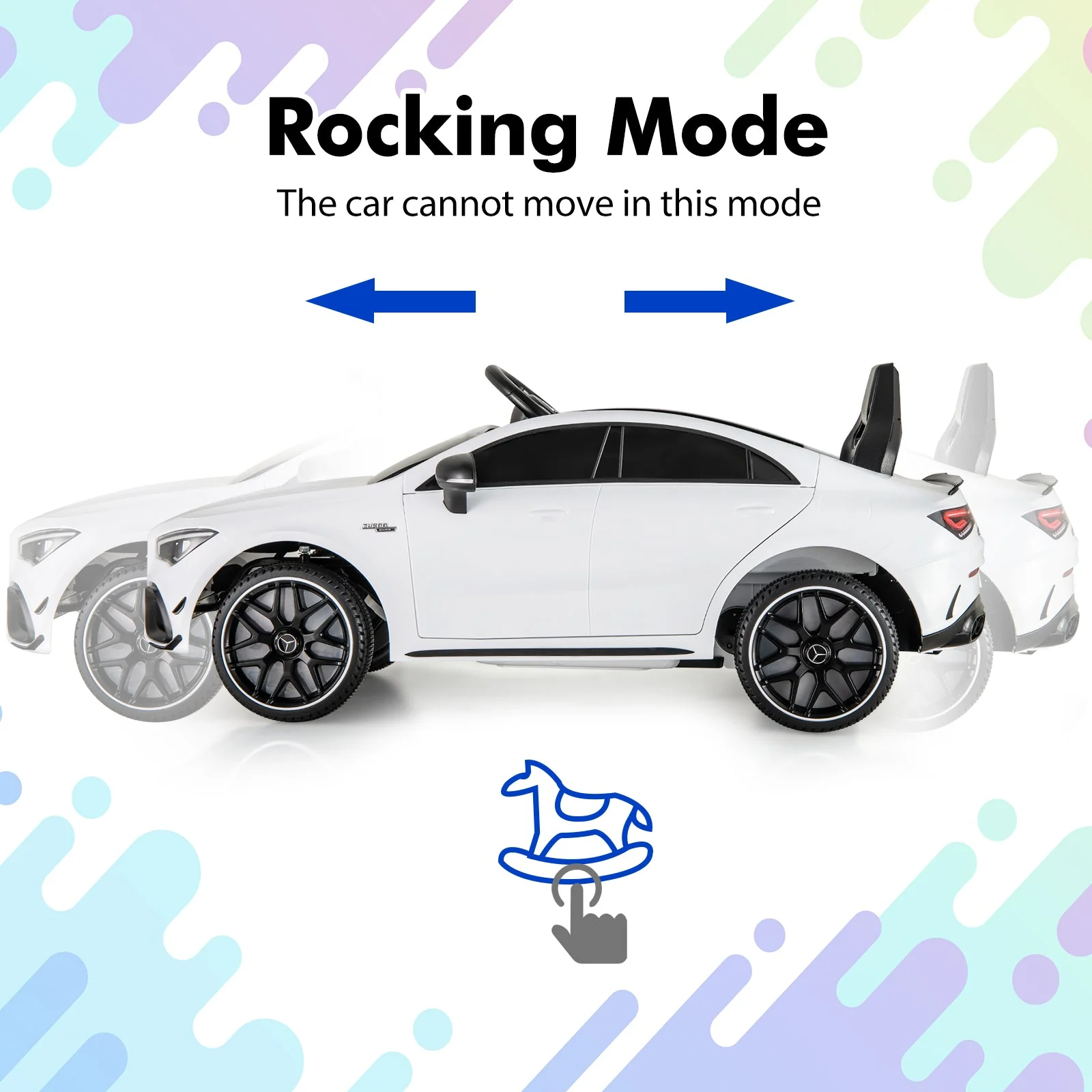 12V Kids Ride on Car Mercedes-Benz AMG CLA 45 with Remote-White - Image 7