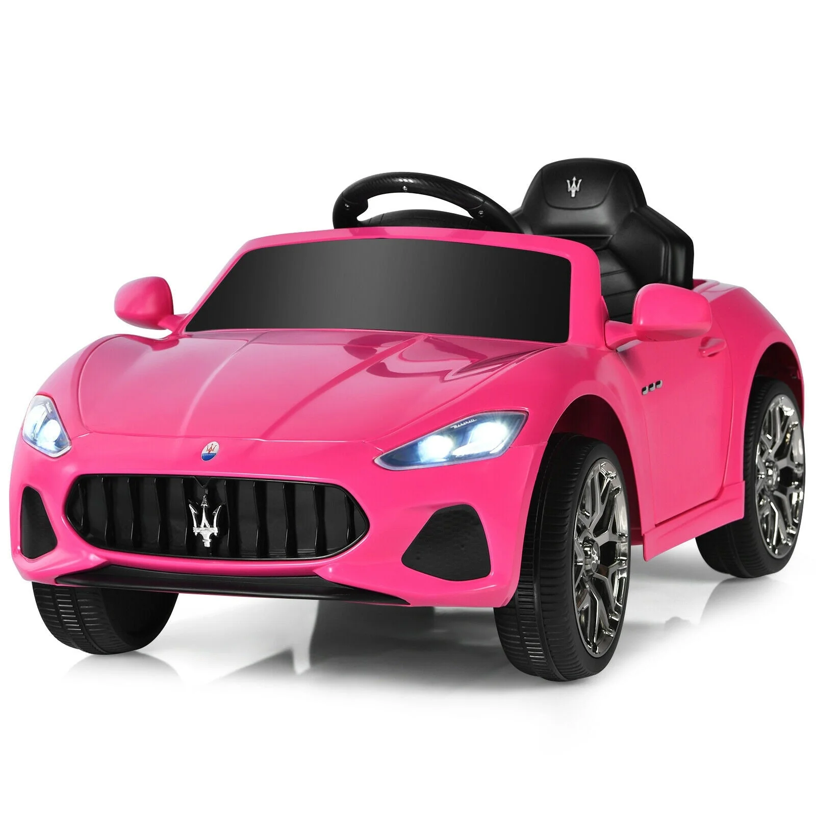 12V Kids Ride-On Car with Remote Control and Lights-Pink - Image 4