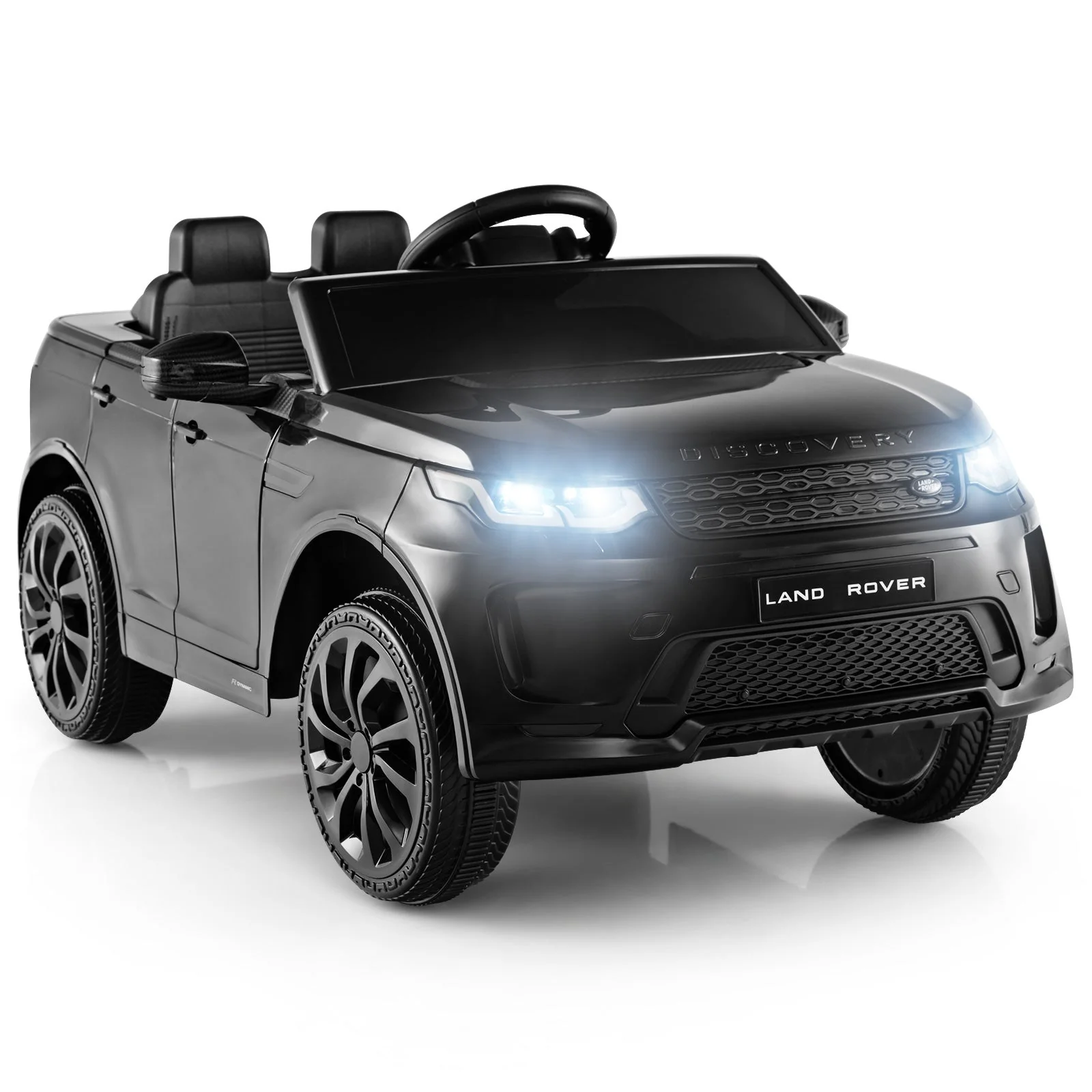 12V Kids Ride On Car with Remote Control Lockable Doors Slow Start System and LED Lights-Black - Image 3