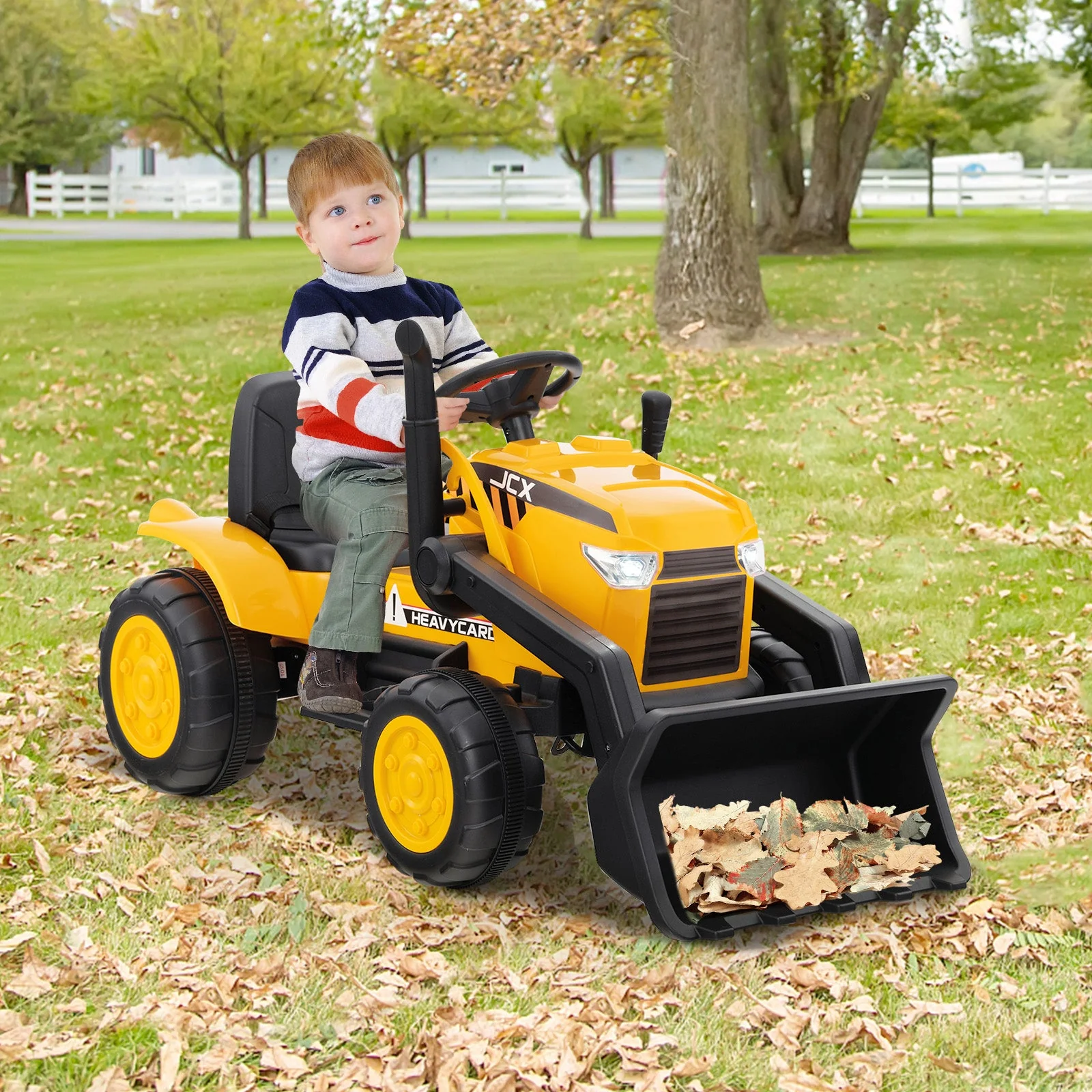 12V Kid's Ride on Excavator with Adjustable Digging Bucket-Yellow - Image 2
