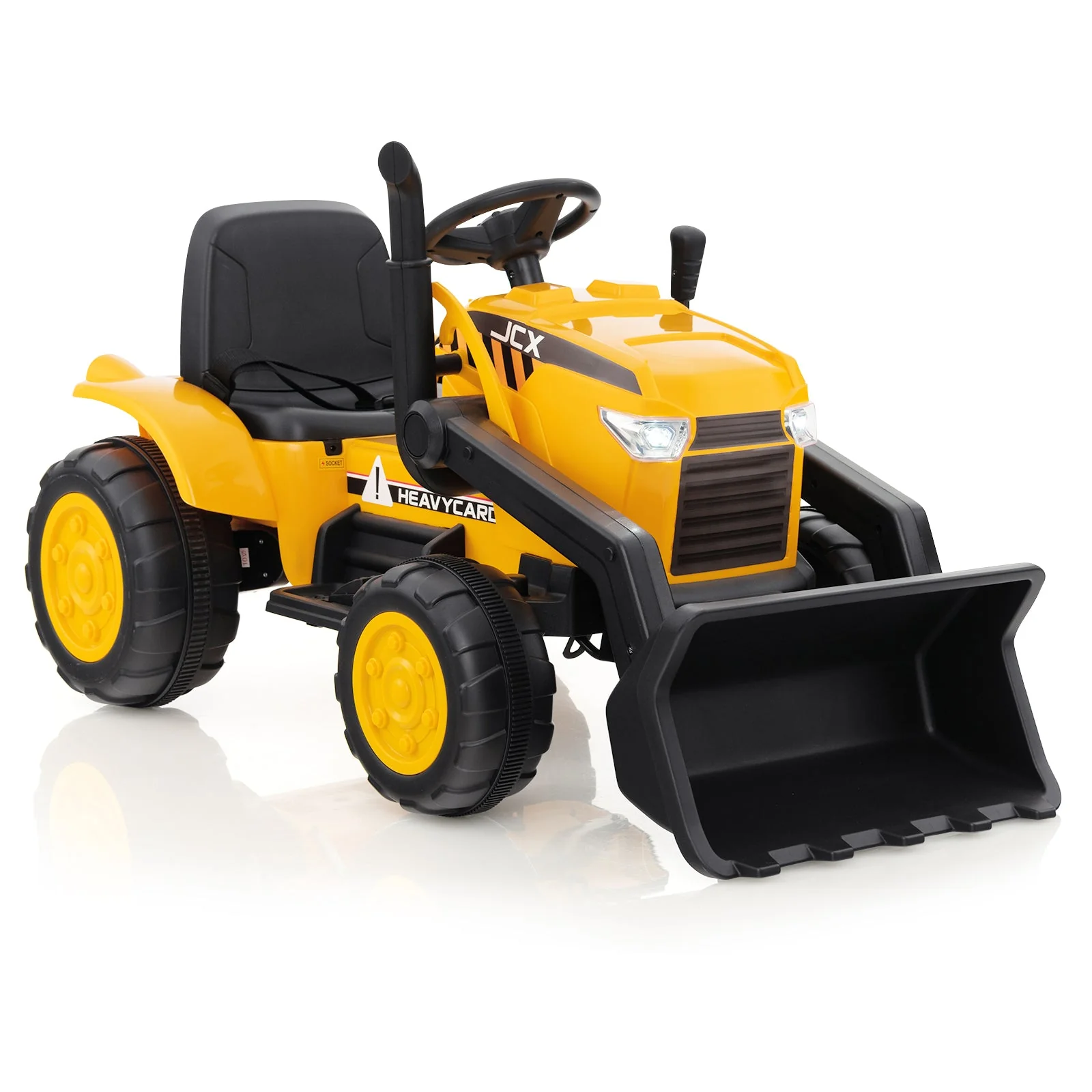 12V Kid's Ride on Excavator with Adjustable Digging Bucket-Yellow - Image 4