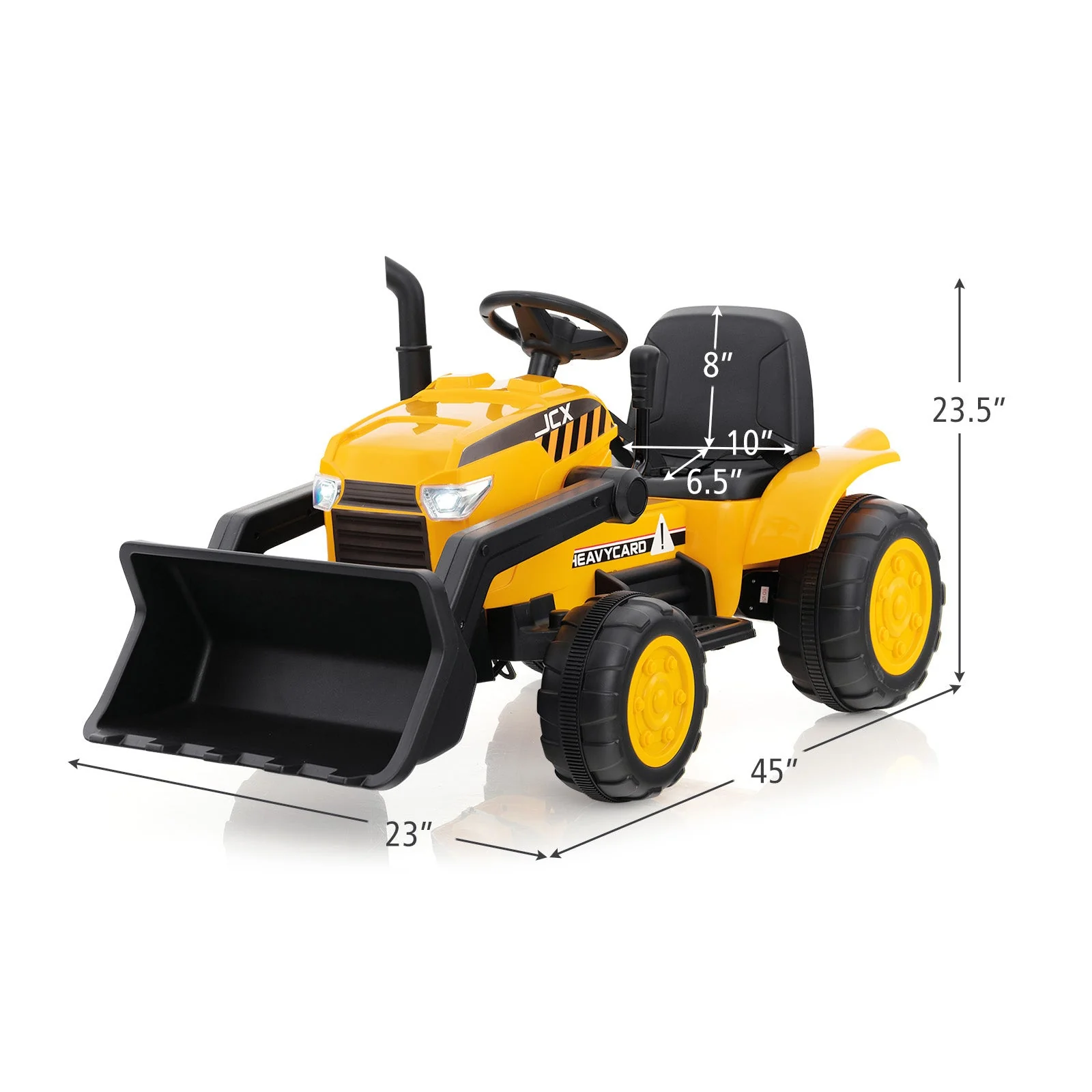 12V Kid's Ride on Excavator with Adjustable Digging Bucket-Yellow - Image 5