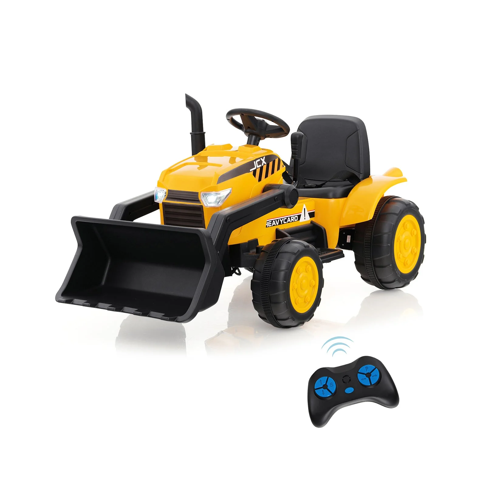 12V Kid's Ride on Excavator with Adjustable Digging Bucket-Yellow - Image 7