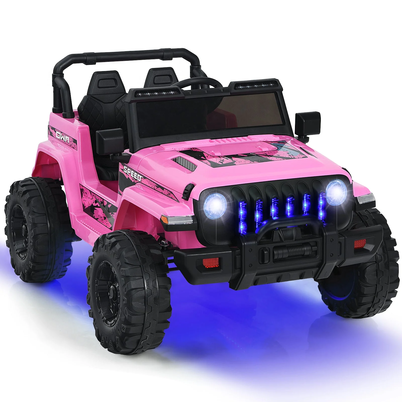 12V Kids Ride-on Jeep Car with 2.4 G Remote Control-Pink - Image 3