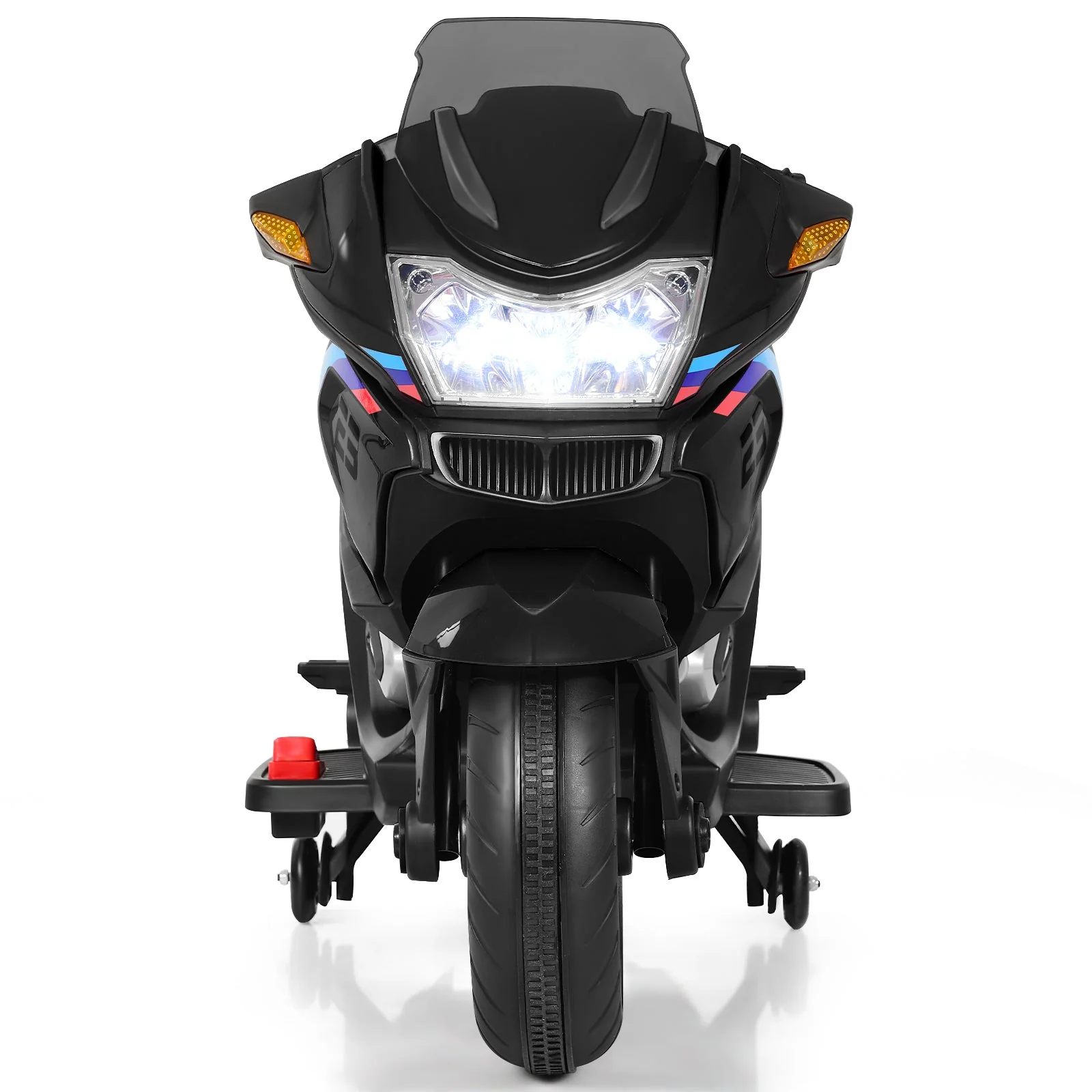 12V Kids Ride On Motorcycle Electric Motor Bike-Black - Image 6
