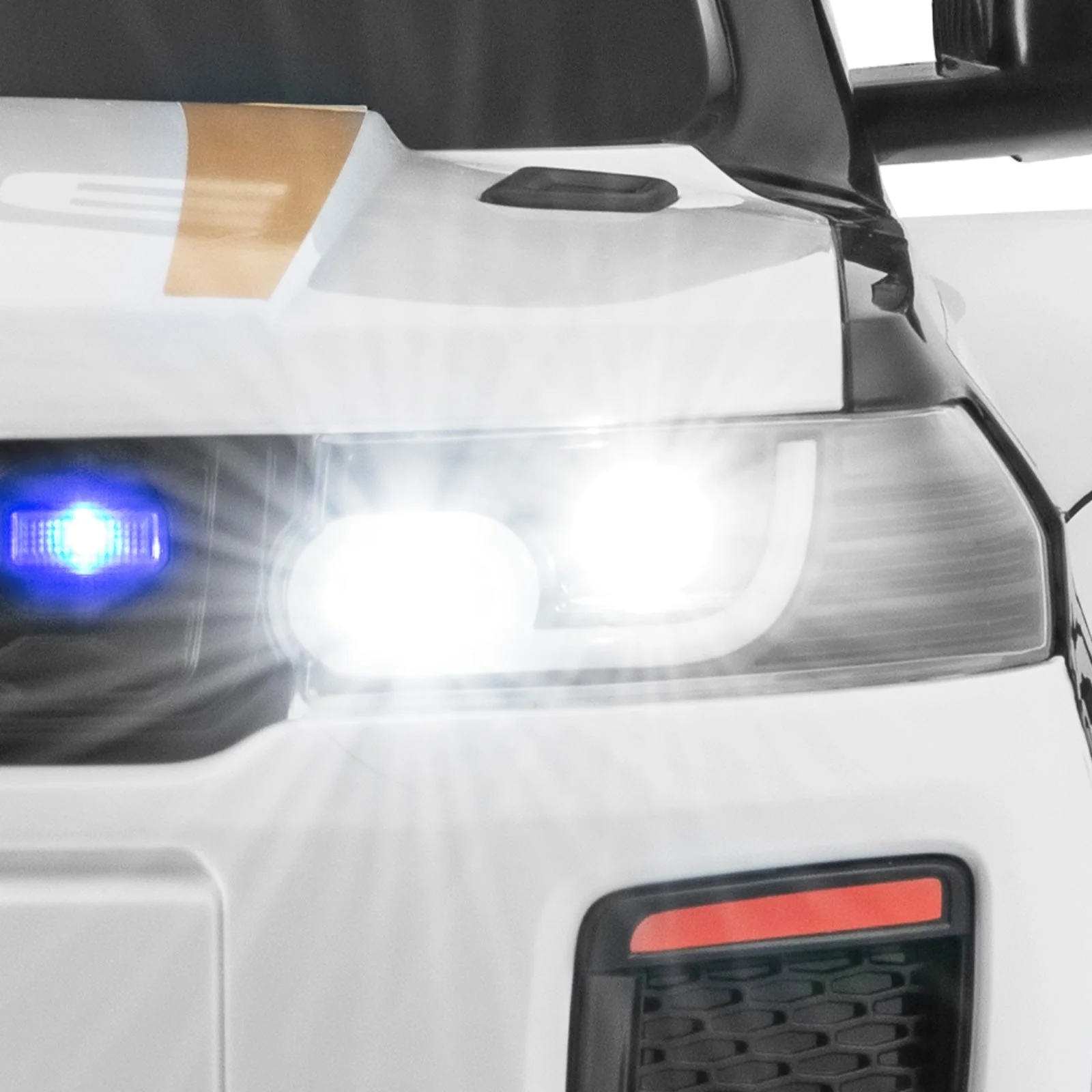 12V Kids Ride on Police Car with Remote and Siren Flashing Lights-White - Image 4
