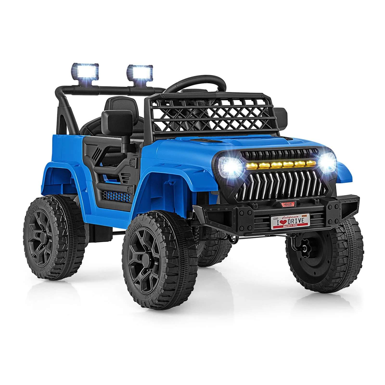 12V Kids Ride on Truck Car with Parental Remote and Music Player-Navy - Image 2